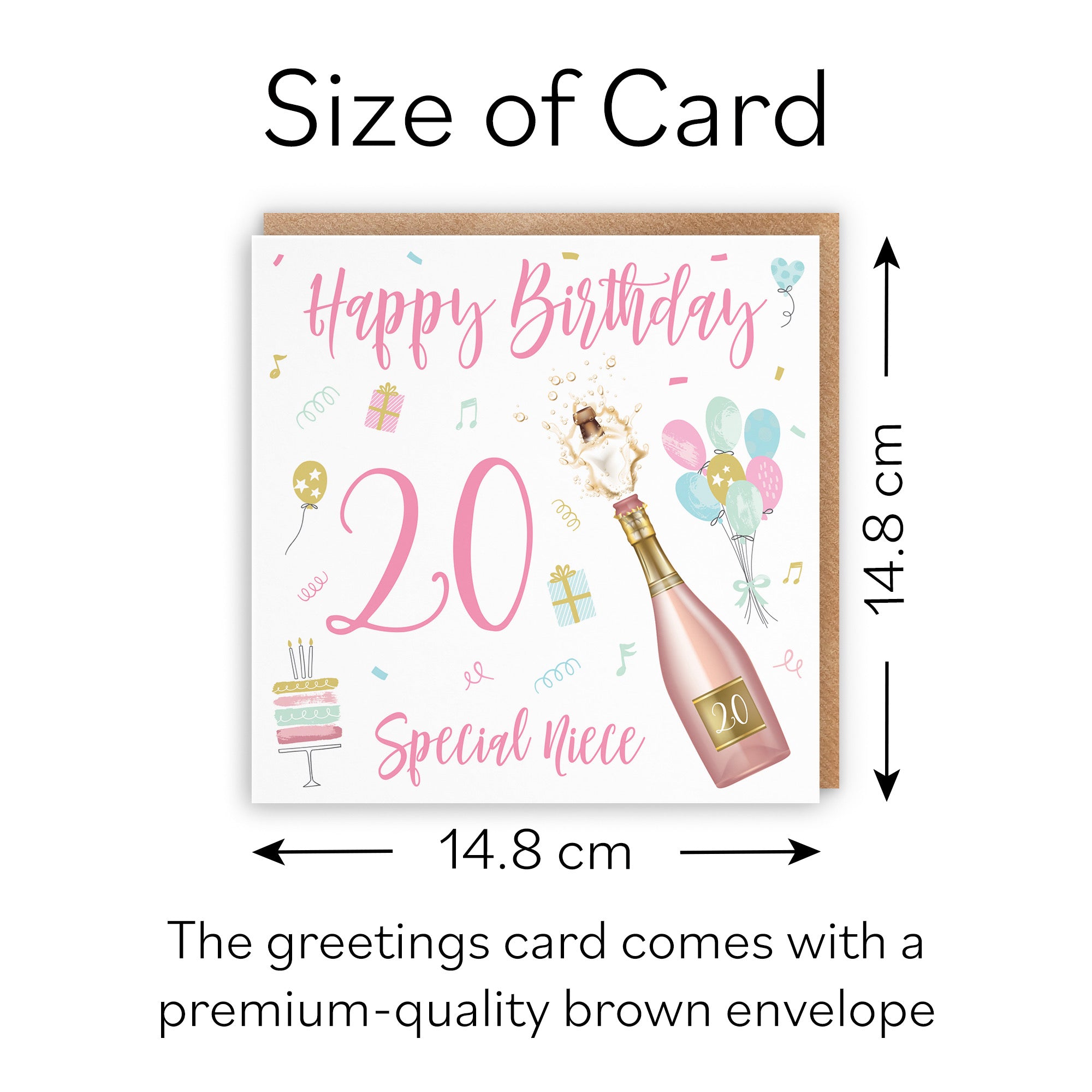 20th Niece Birthday Card Champagne - Default Title (B09GLB7NQ3)