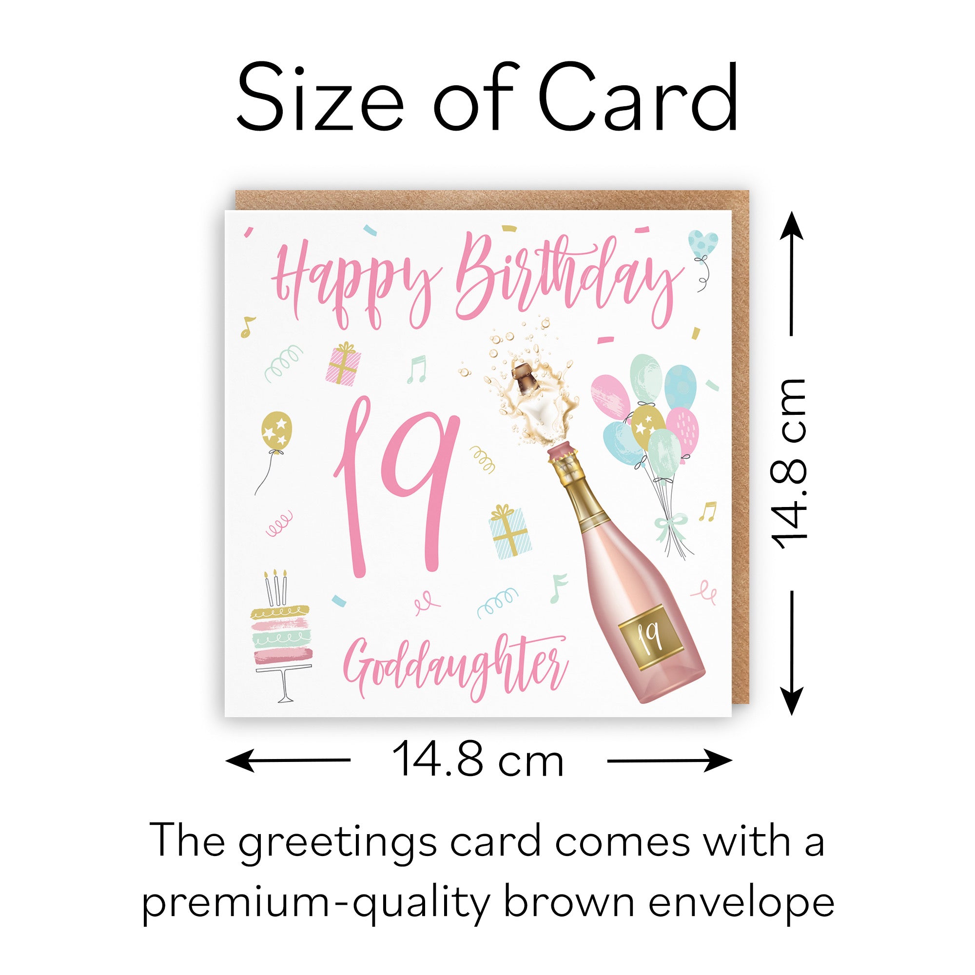 19th Goddaughter Birthday Card Champagne - Default Title (B09GLB7XTS)