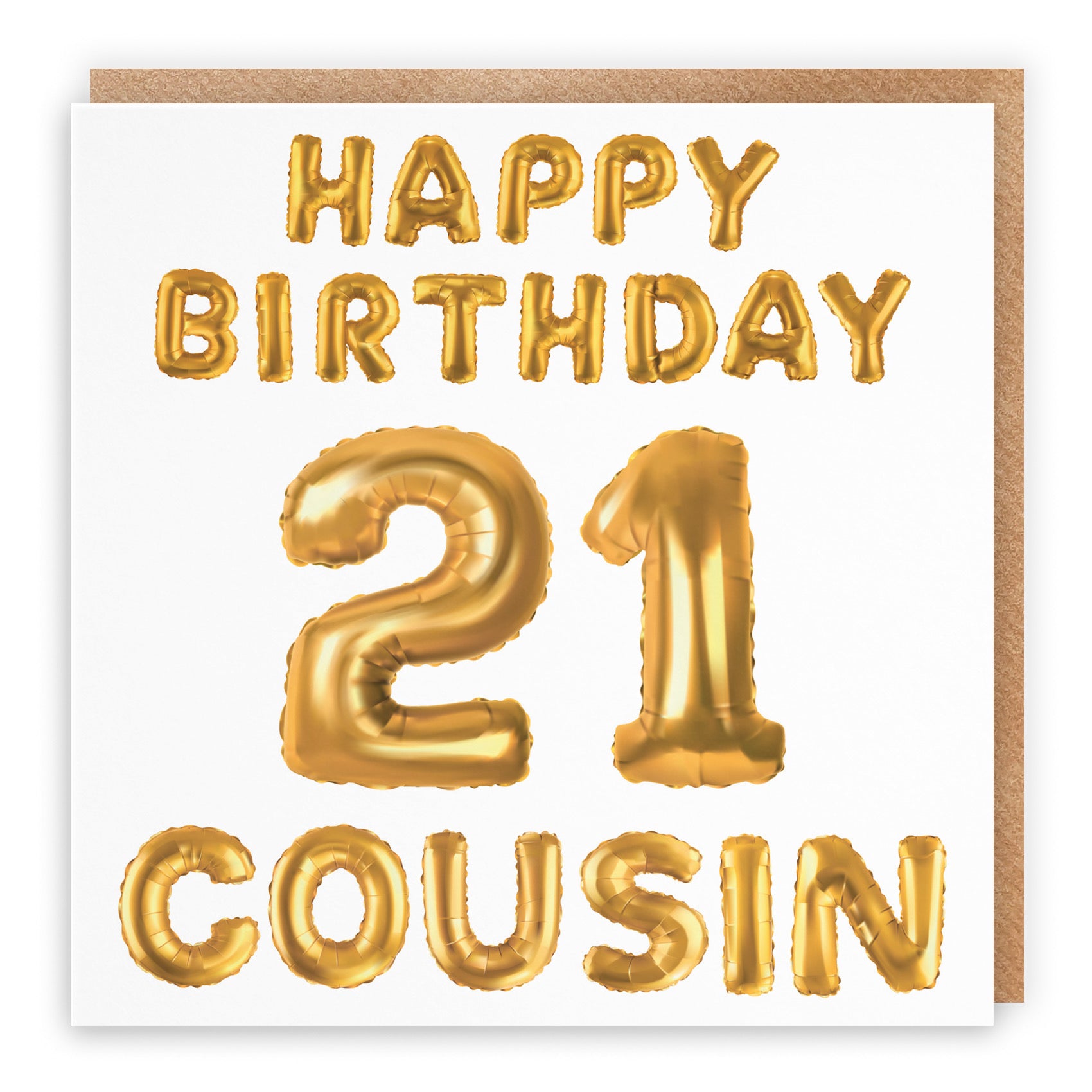 21st Cousin Birthday Card Balloon - Default Title (B09GLB8989)