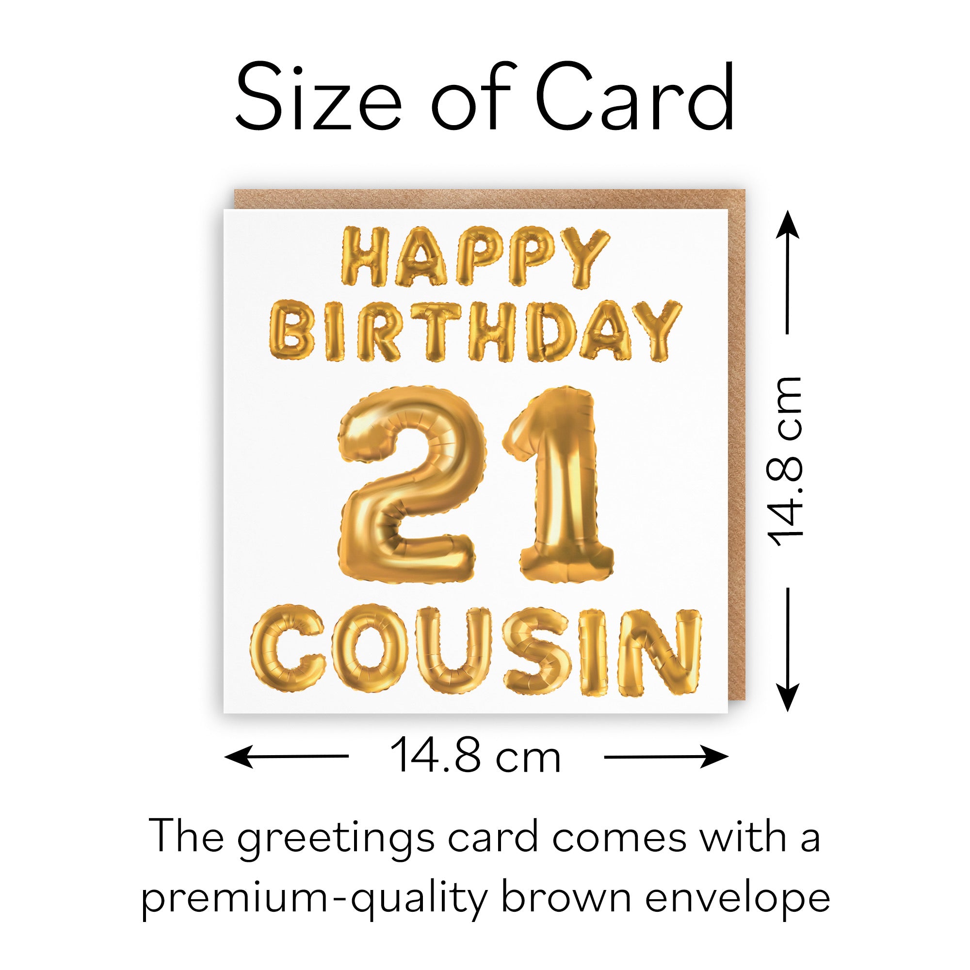 21st Cousin Birthday Card Balloon - Default Title (B09GLB8989)