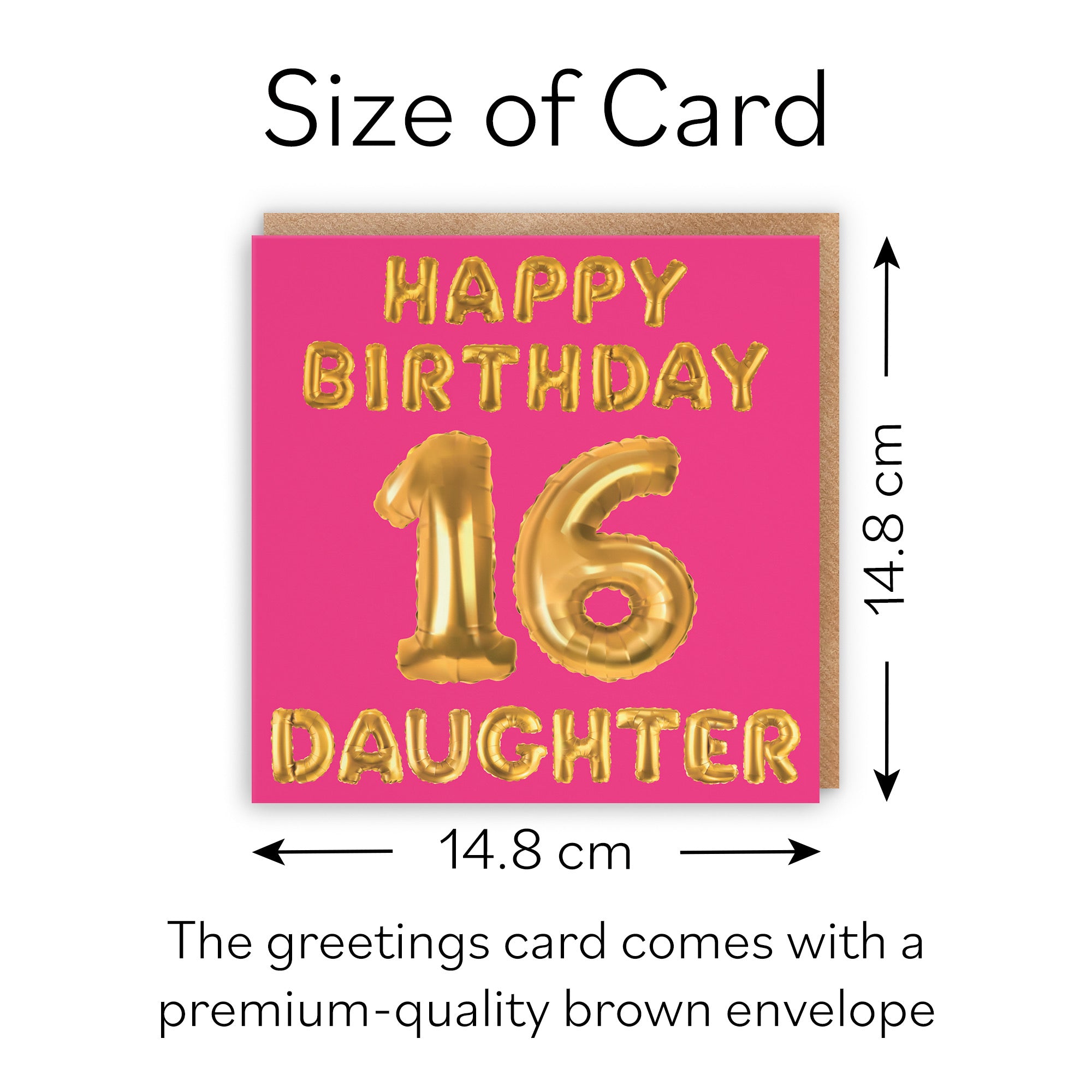 16th Daughter Birthday Card Balloon - Default Title (B09GLB8LWP)