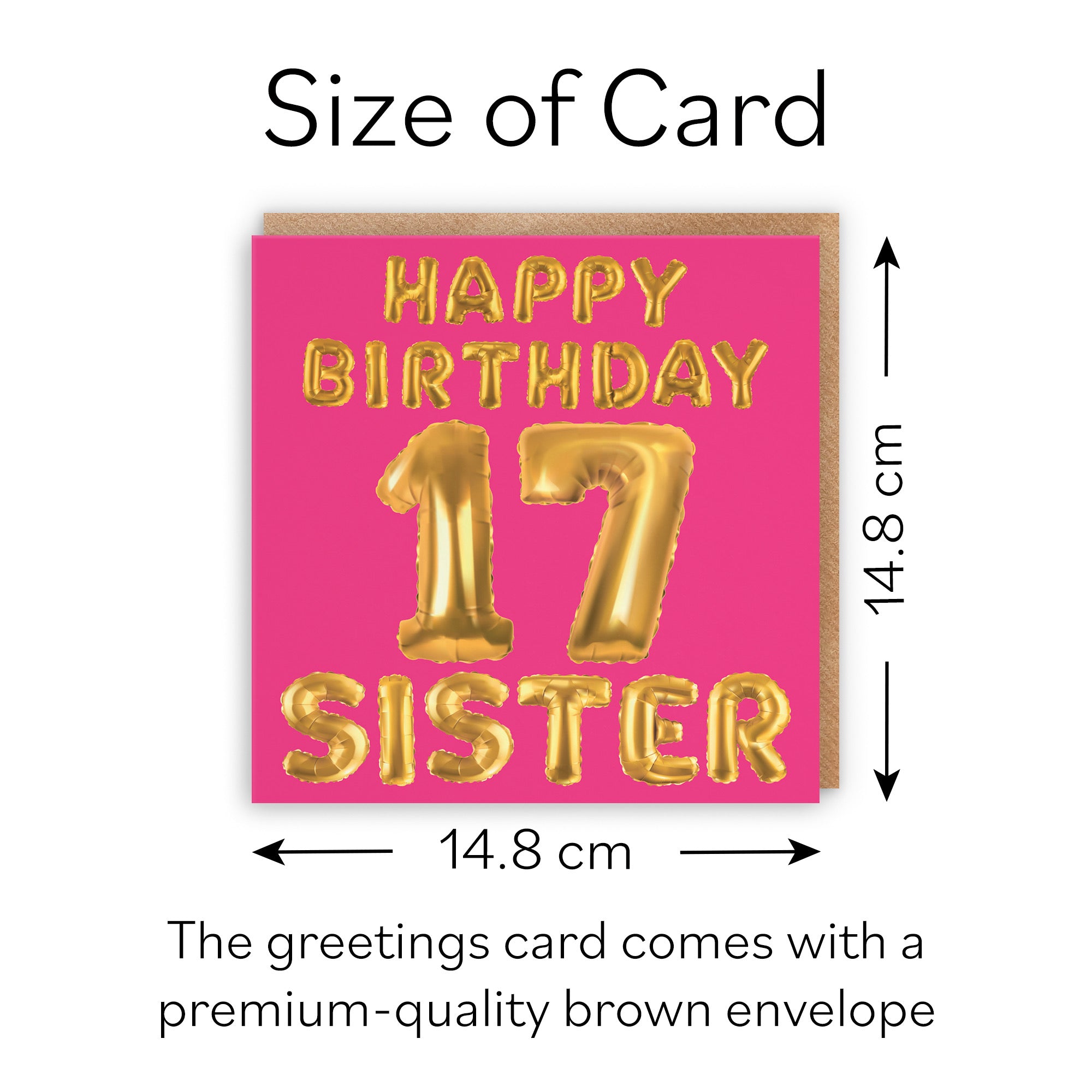 17th Sister Birthday Card Balloon - Default Title (B09GLB98VG)