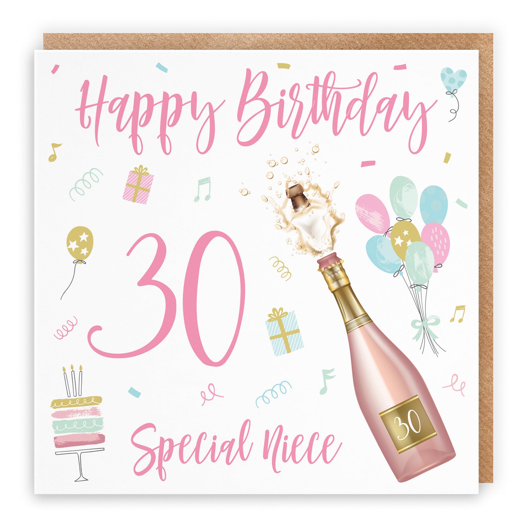 30th Niece Birthday Card Champagne - Default Title (B09GLBC15B)