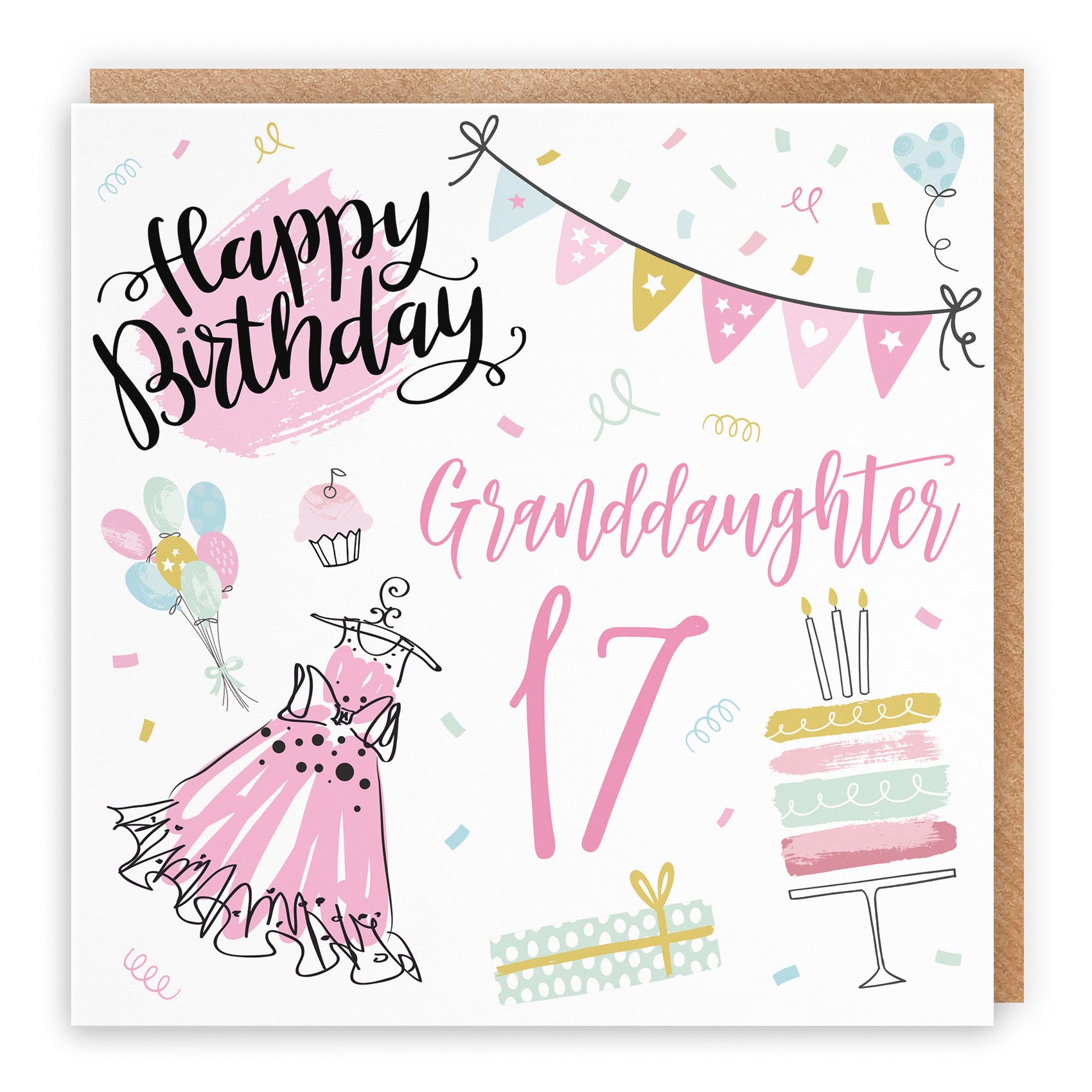 17th Granddaughter Birthday Card Party - Default Title (B09GLBD1D6)