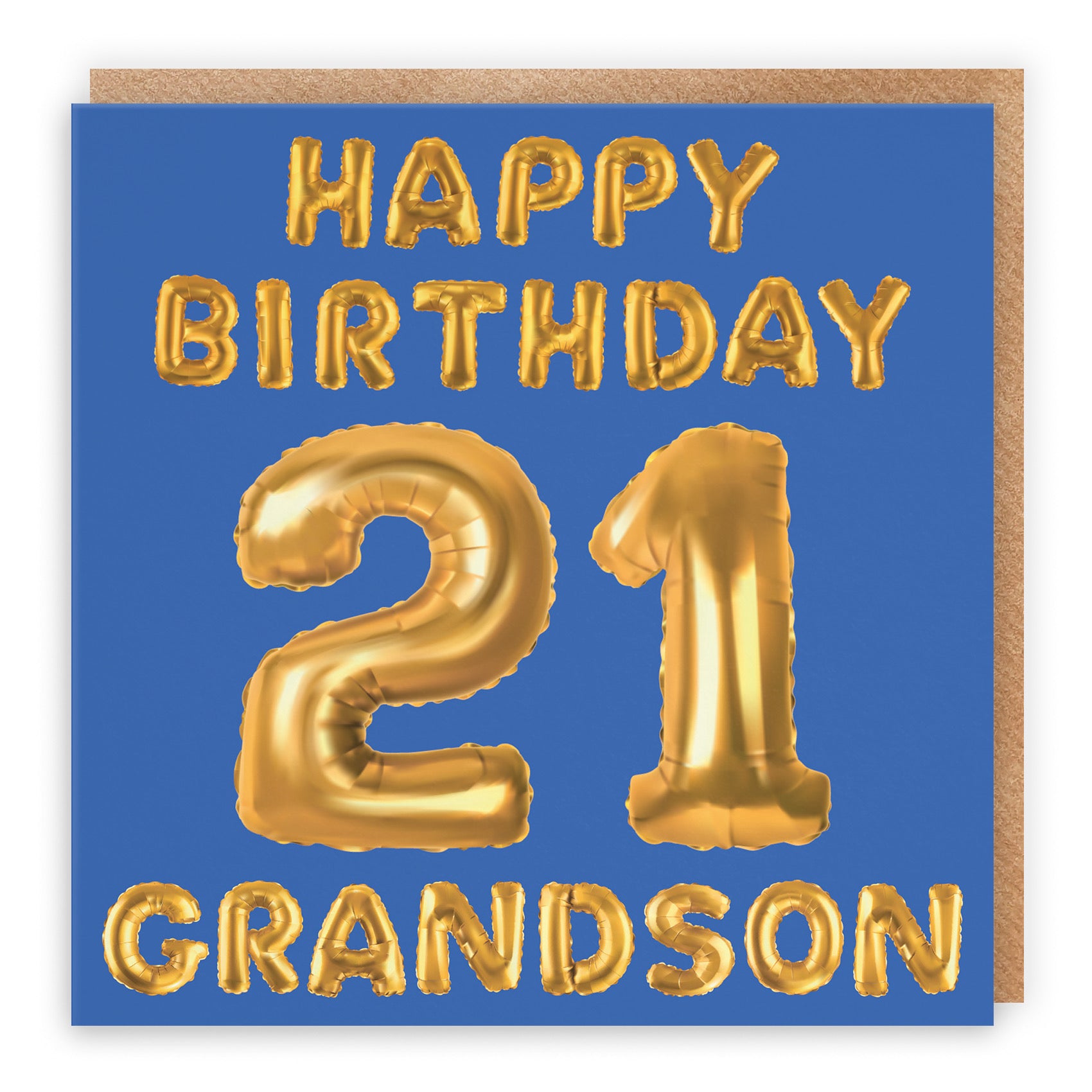 21st Grandson Birthday Card Balloon - Default Title (B09GLBGXFG)