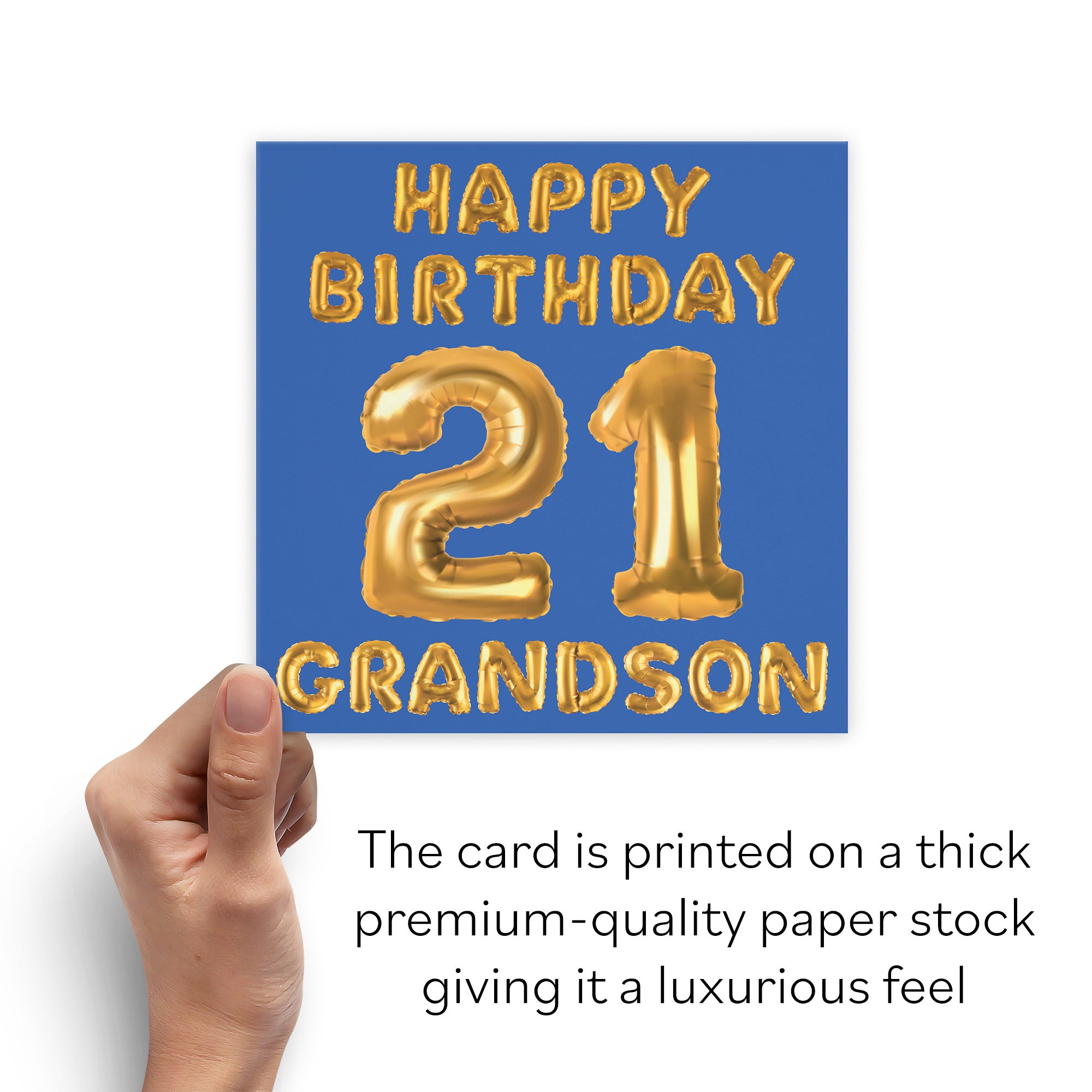 21st Grandson Birthday Card Balloon - Default Title (B09GLBGXFG)