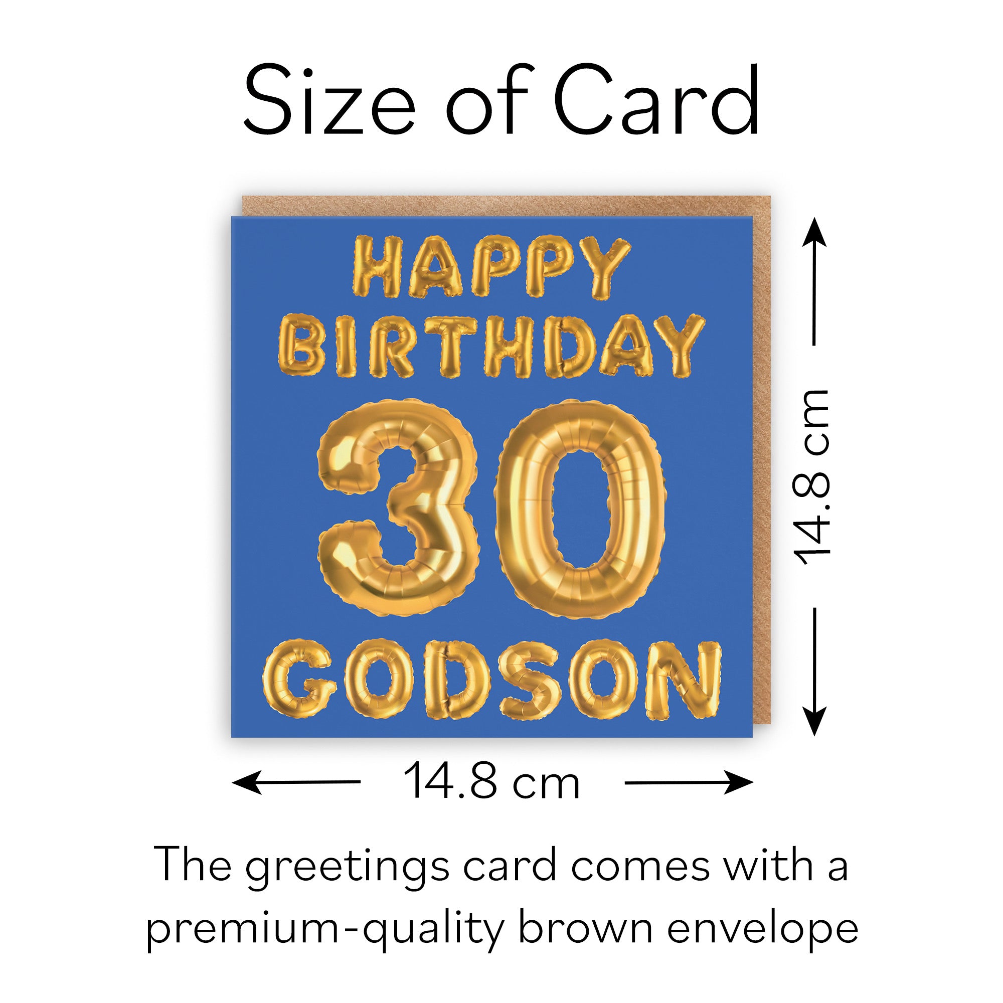 30th Godson Birthday Card Balloon - Default Title (B09GLBJQCB)