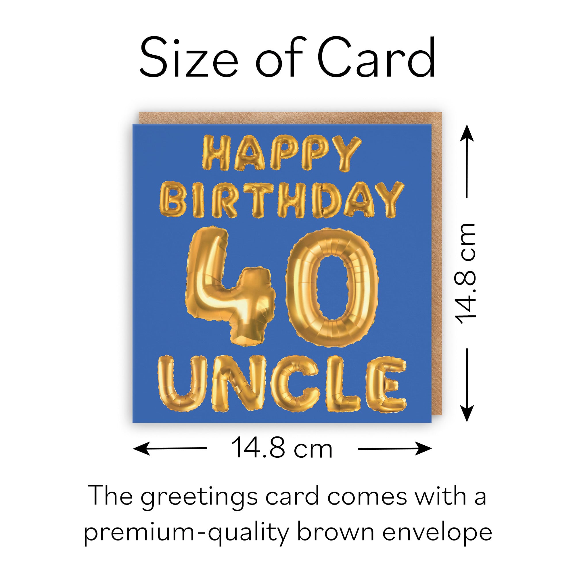 40th Uncle Birthday Card Balloon - Default Title (B09GLBK8GX)