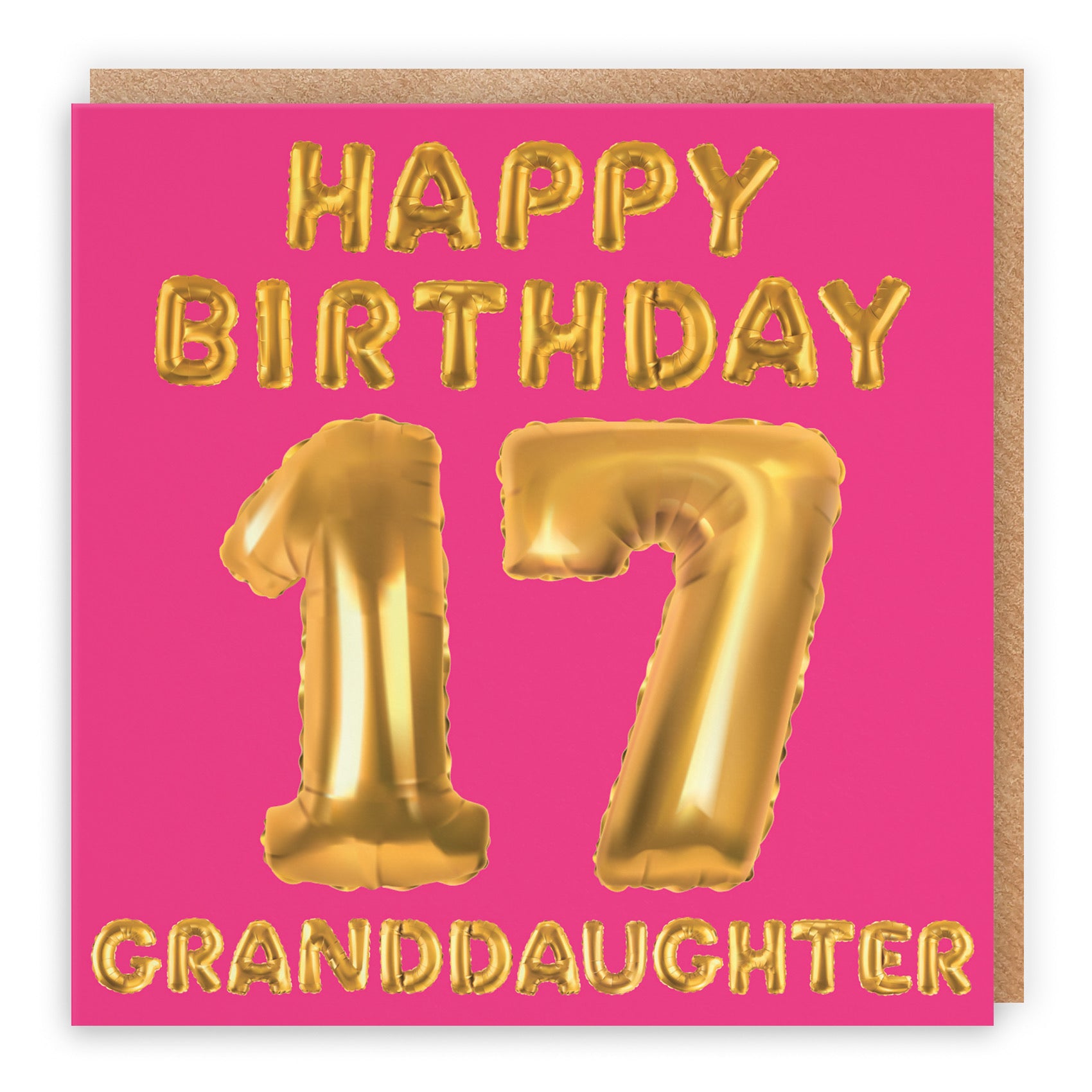 17th Granddaughter Birthday Card Balloon - Default Title (B09GLBKN7K)