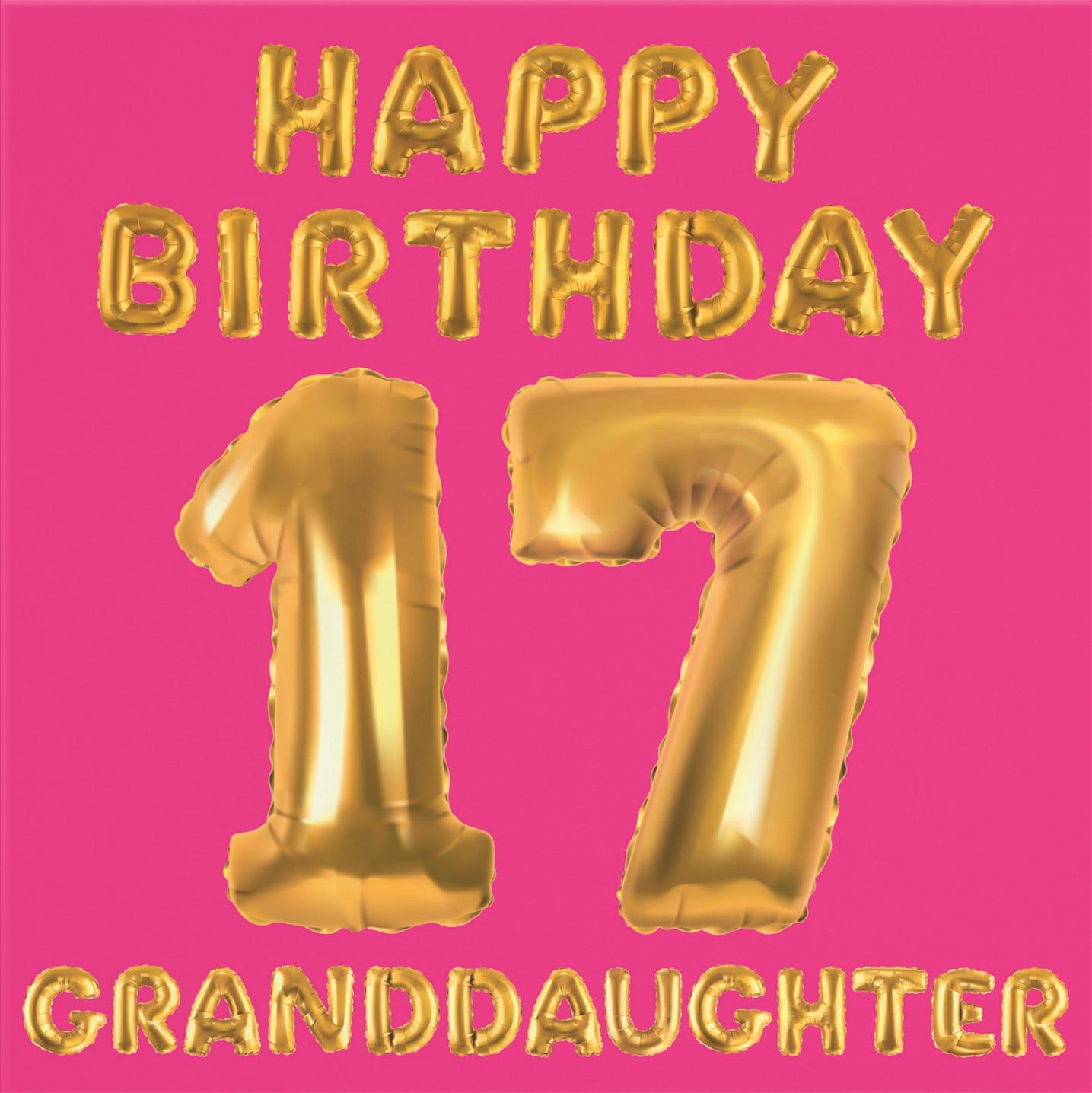 17th Granddaughter Birthday Card Balloon - Default Title (B09GLBKN7K)