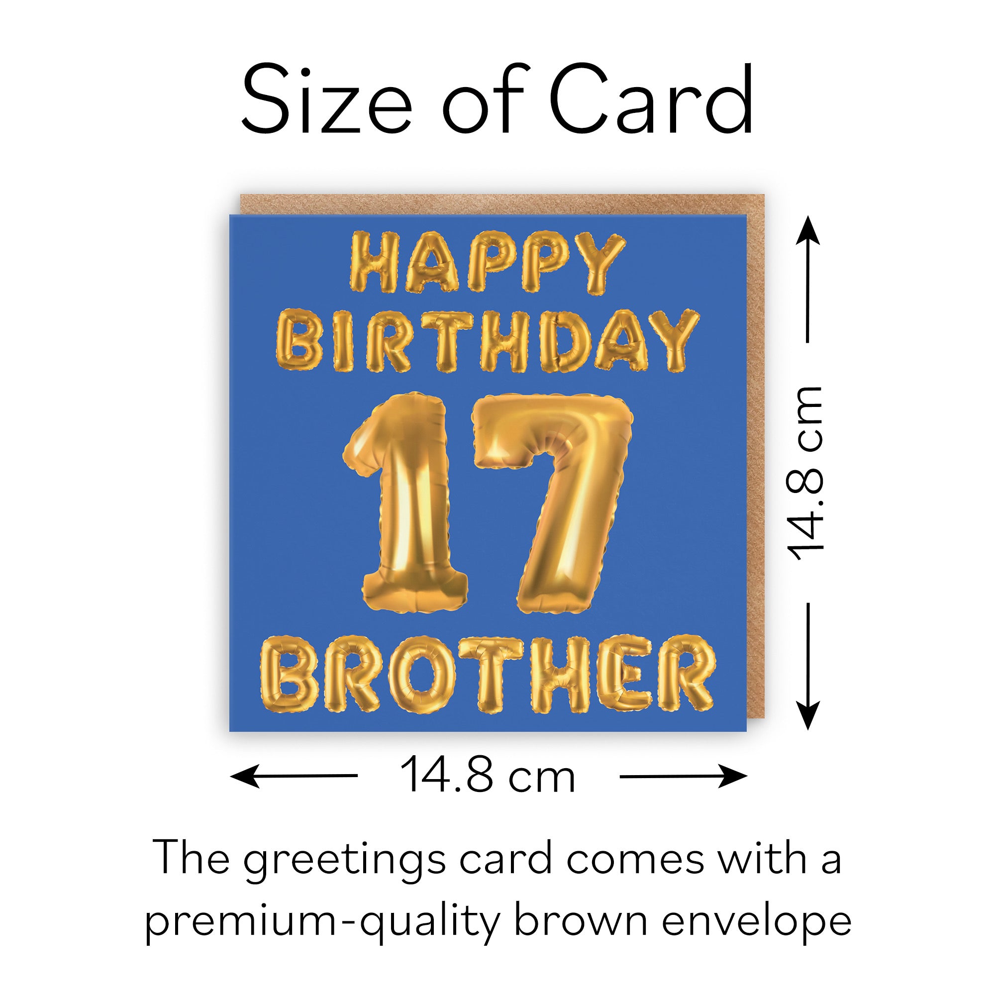 17th Brother Birthday Card Balloon - Default Title (B09GLBKWKG)