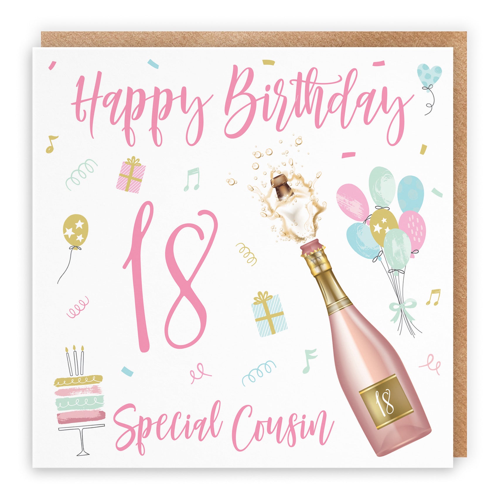 18th Cousin Female Birthday Card Champagne - Default Title (B09GLBPZCL)