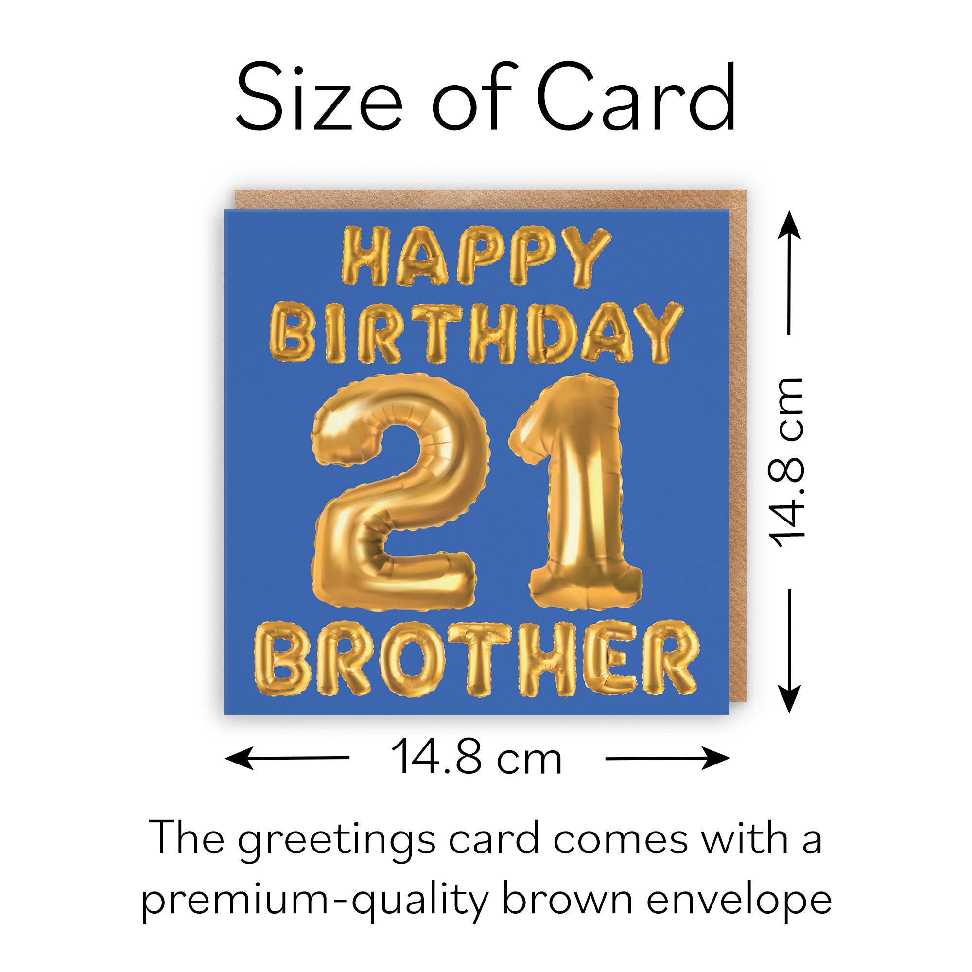 21st Brother Birthday Card Balloon - Default Title (B09GLBRRJ5)