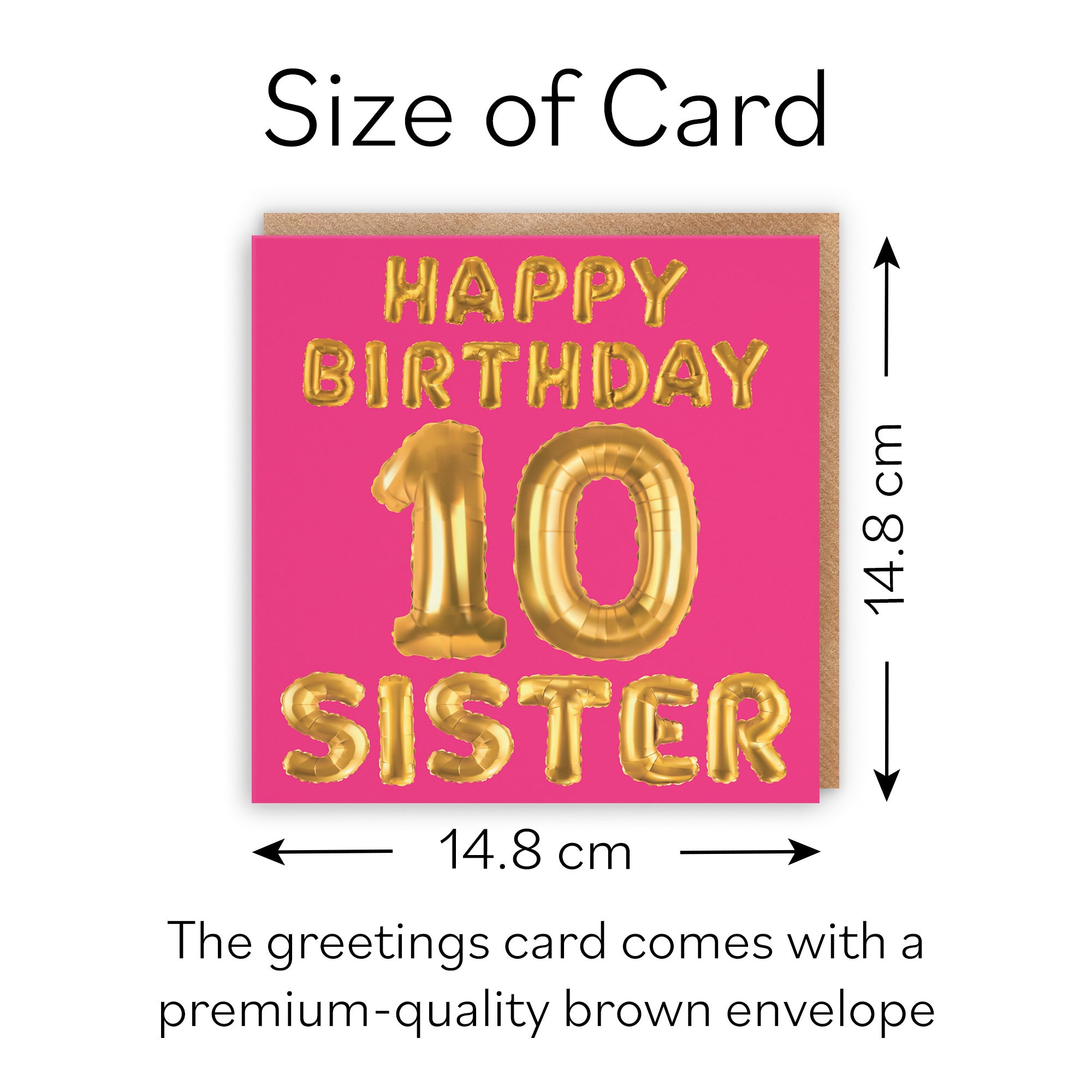 10th Sister Birthday Card Balloon - Default Title (B09GLBRW95)