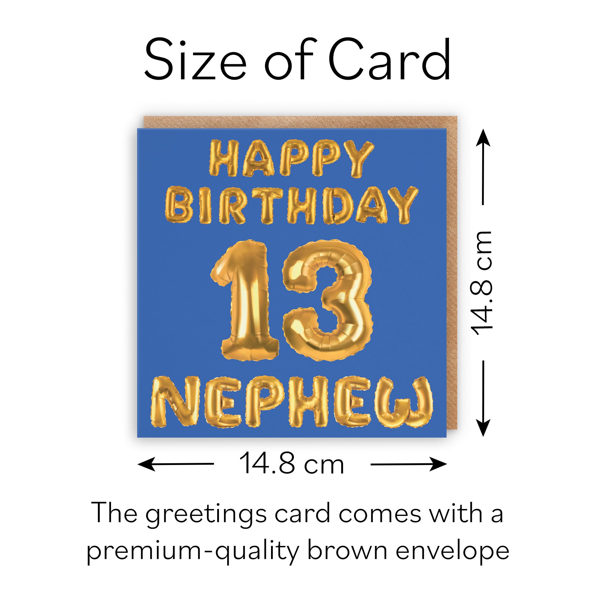 13th Nephew Birthday Card Balloon - Default Title (B09GLBVZCP)