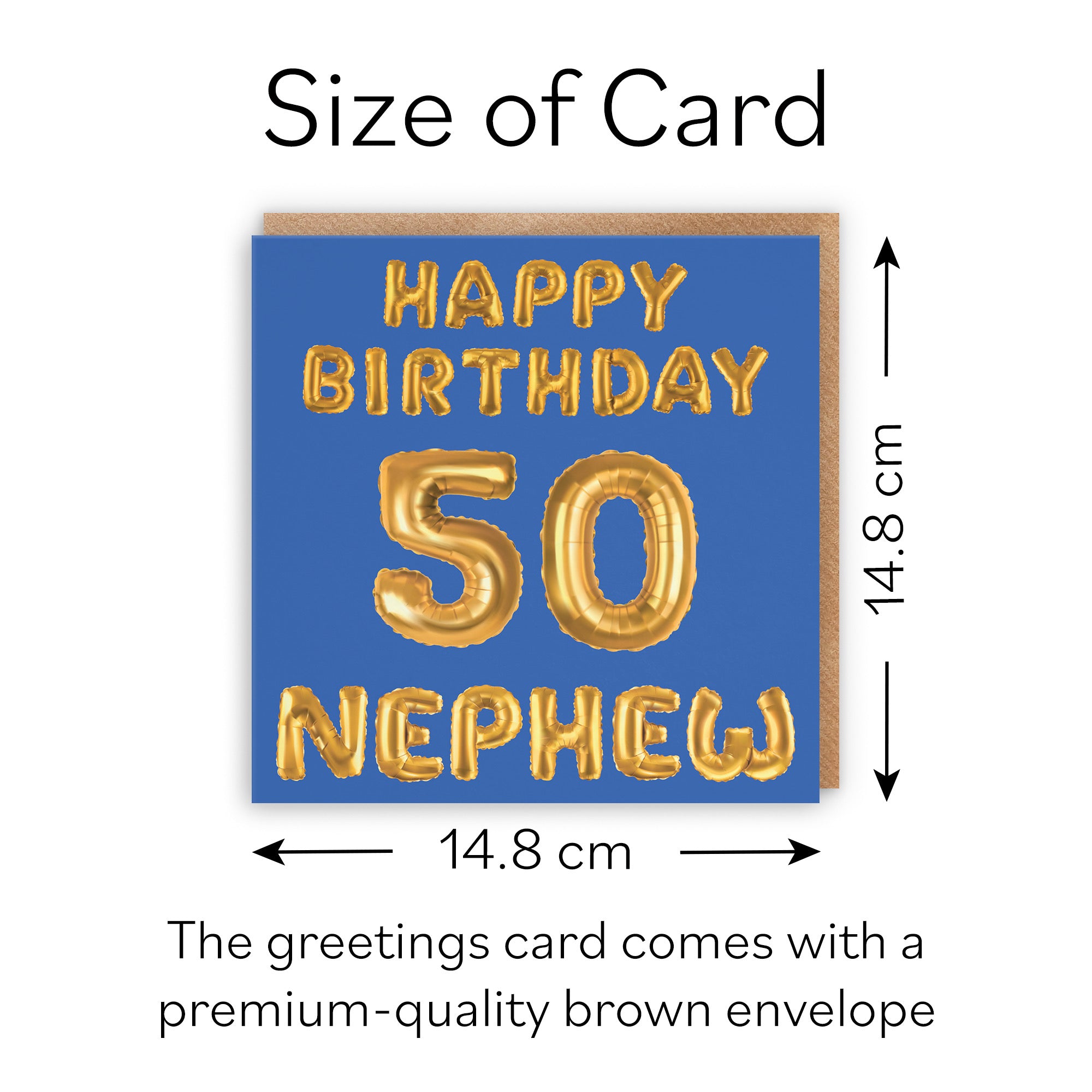 50th Nephew Birthday Card Balloon - Default Title (B09GLBWY1Y)