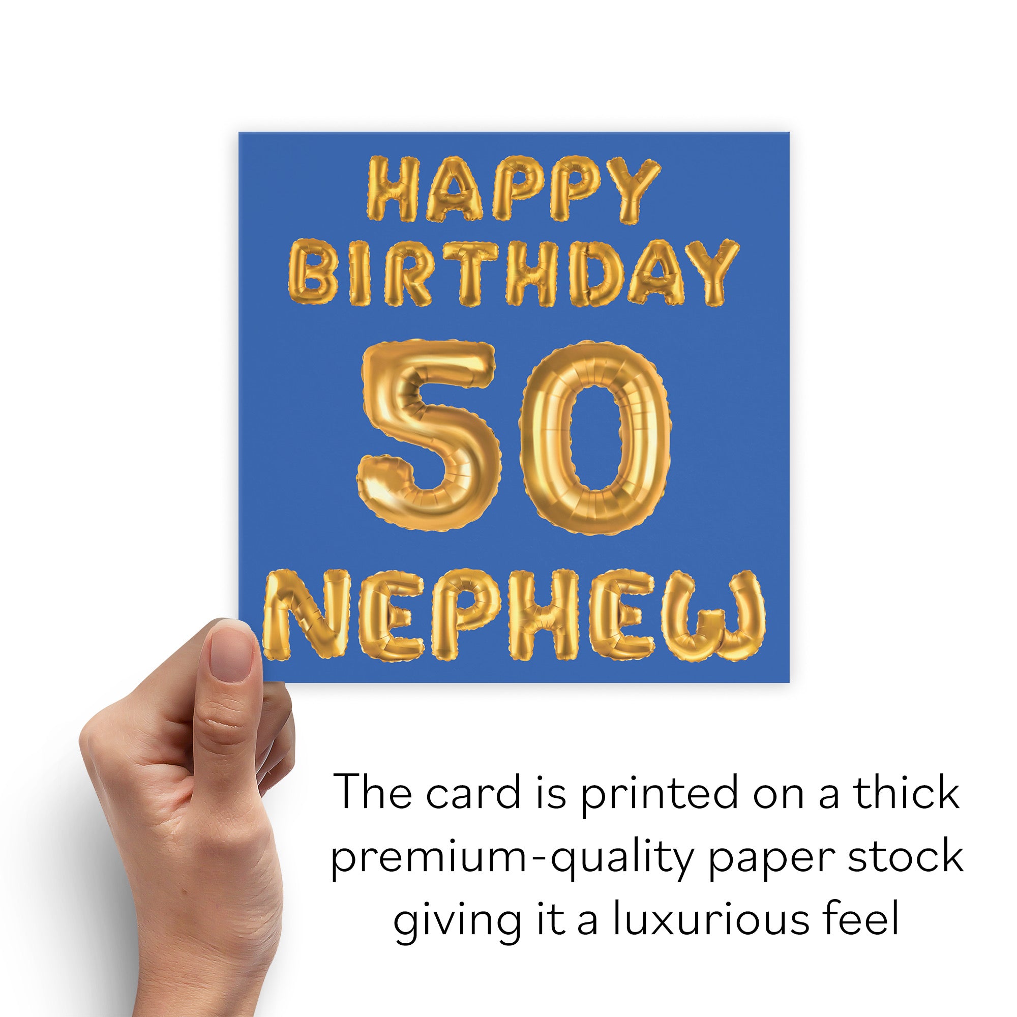 50th Nephew Birthday Card Balloon - Default Title (B09GLBWY1Y)