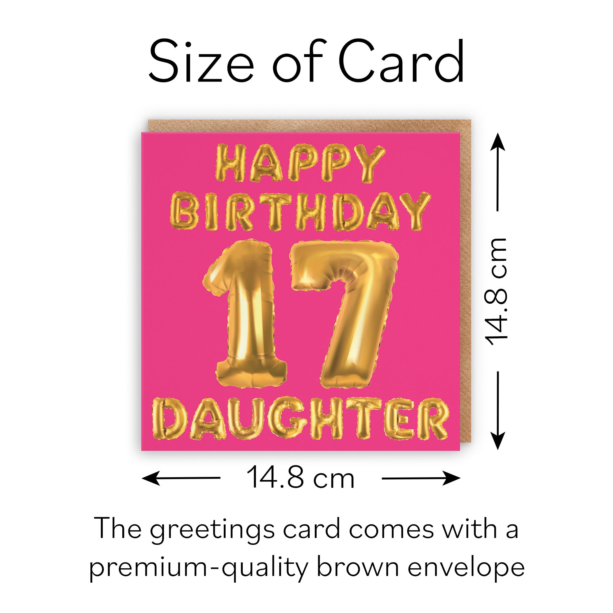 17th Daughter Birthday Card Balloon - Default Title (B09GLBX7Y3)