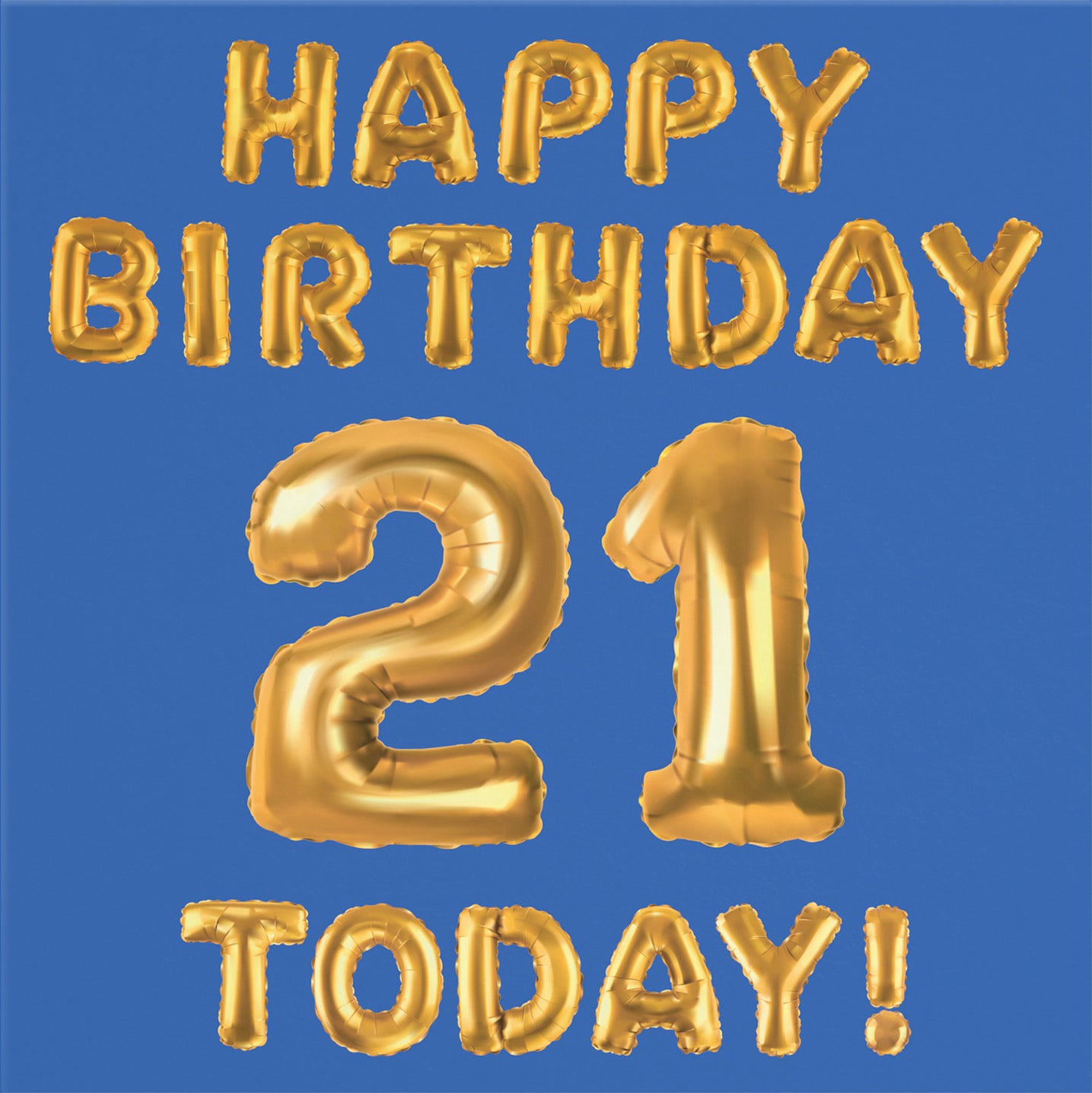 21st Birthday Card Blue Balloon - Default Title (B09GLBXQ36)