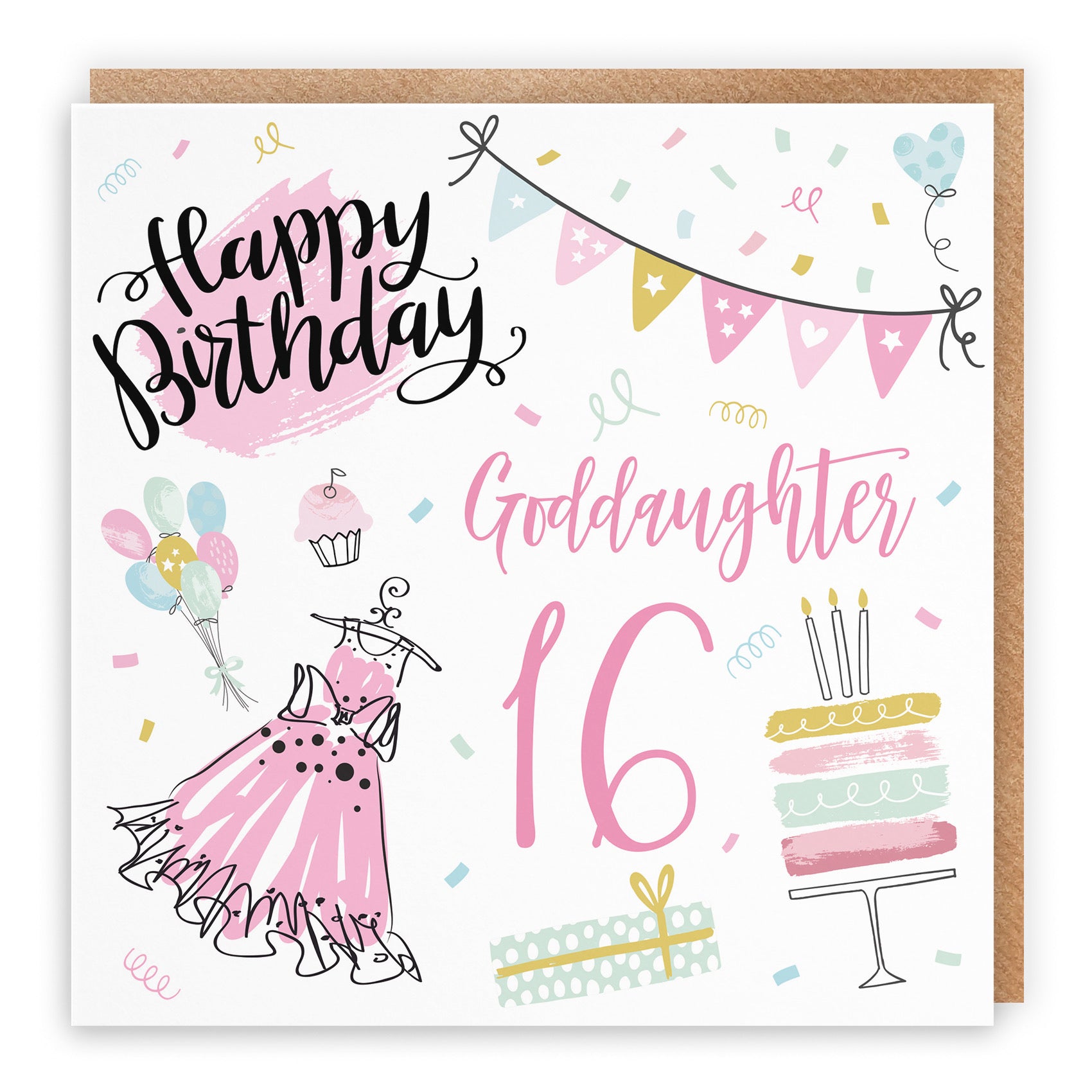 16th Goddaughter Birthday Card Party - Default Title (B09GLBY331)