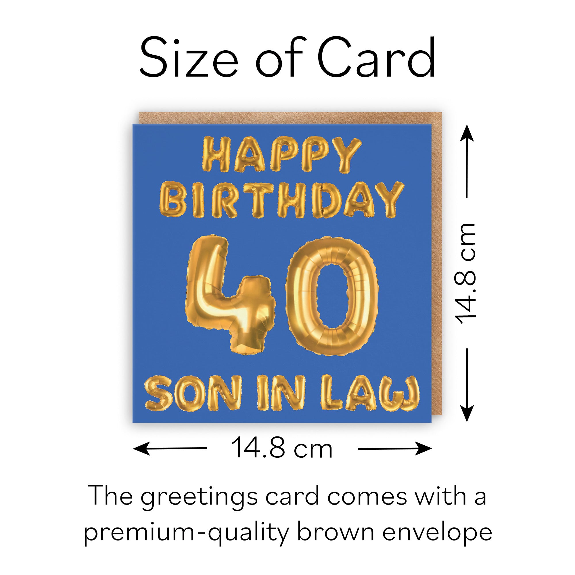 40th Son In Law Birthday Card Balloon - Default Title (B09GLBY8PN)