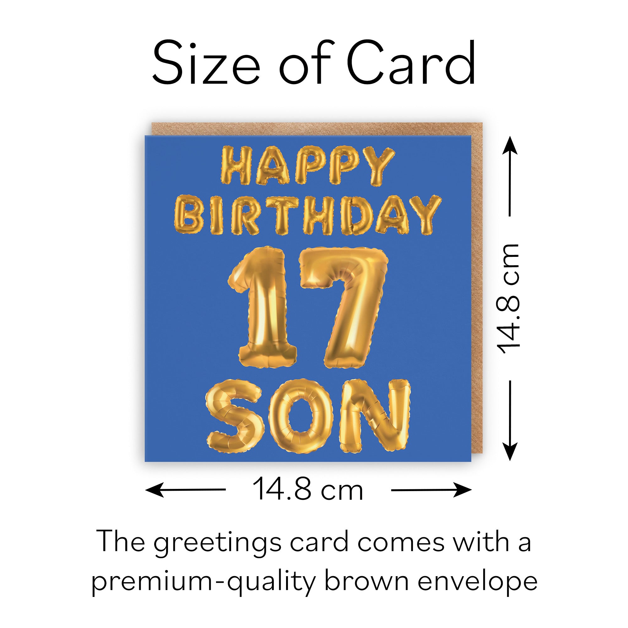 17th Son Birthday Card Balloon - Default Title (B09GLC15L6)