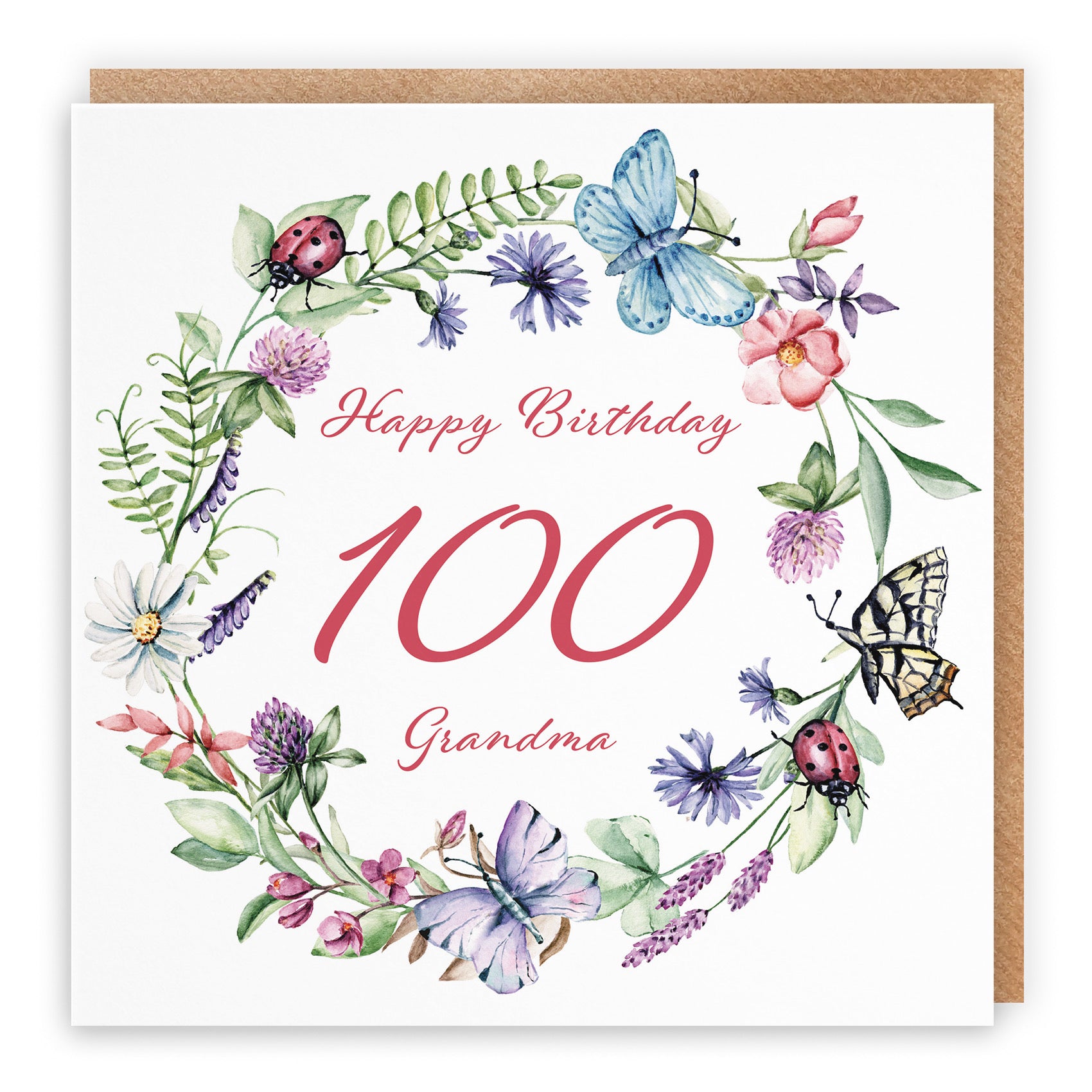 100th Grandma Humorous Birthday Card Meadow - Default Title (B09GLC21WT)