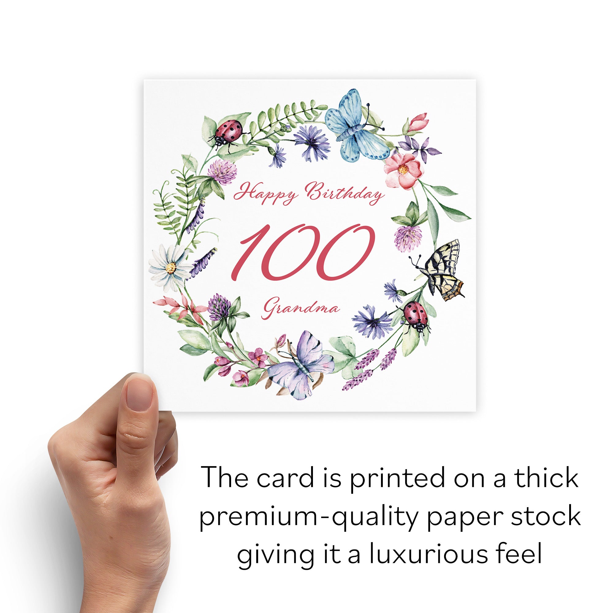 100th Grandma Humorous Birthday Card Meadow - Default Title (B09GLC21WT)