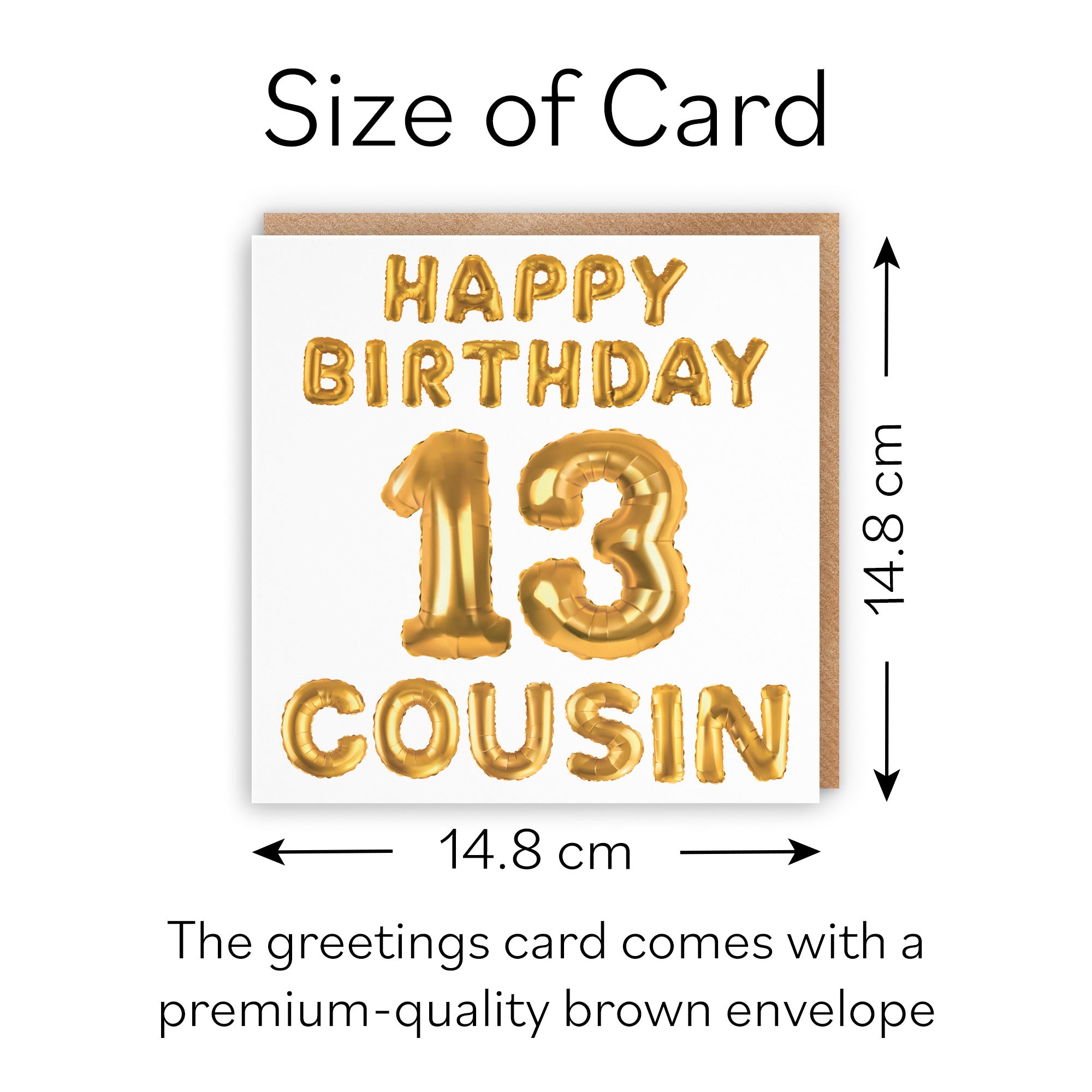 13th Cousin Birthday Card Balloon - Default Title (B09GLC278N)