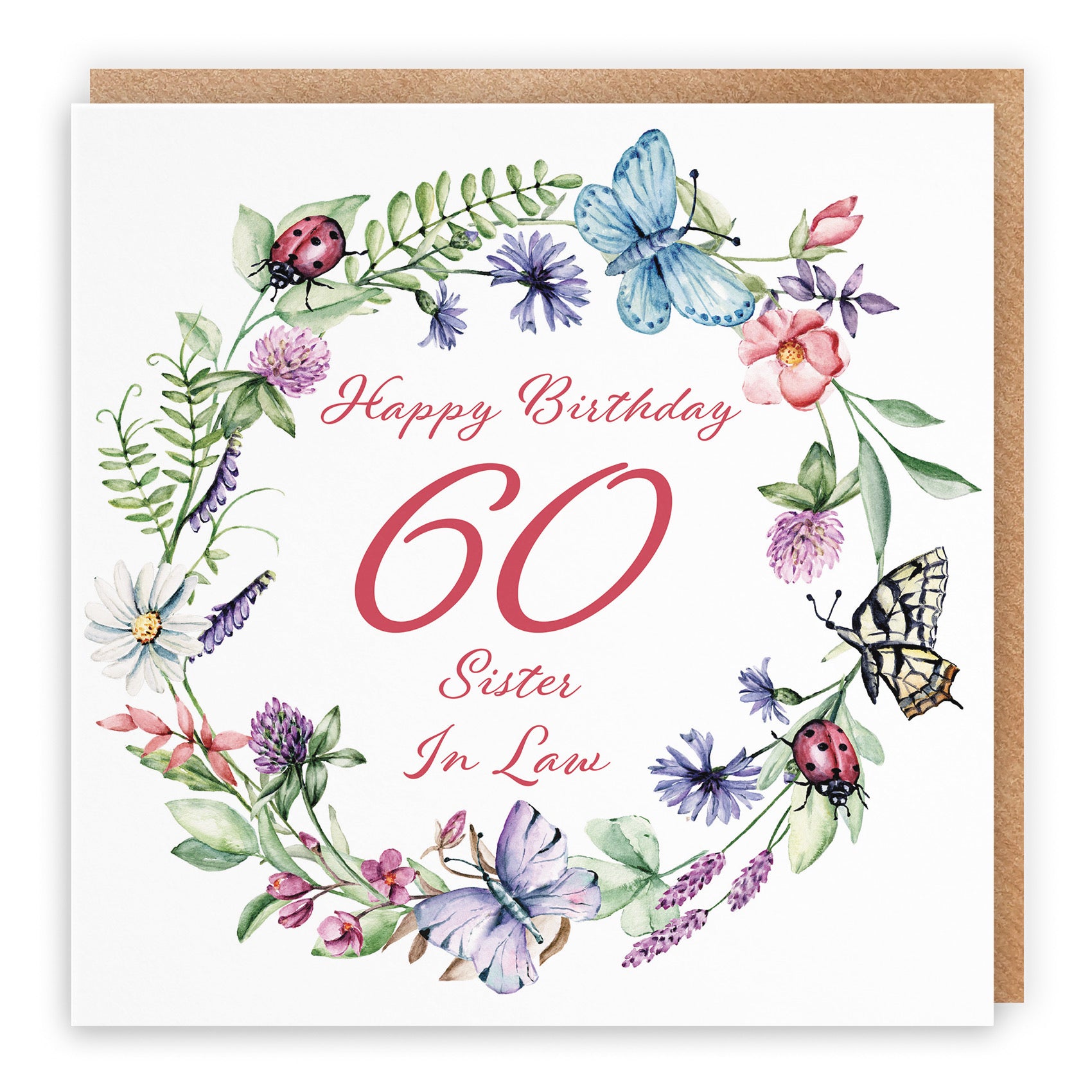 60th Sister In Law Birthday Card Meadow - Default Title (B09GLC2J62)