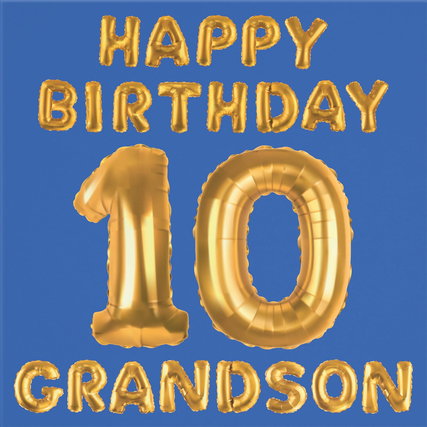 10th Grandson Birthday Card Balloon - Default Title (B09GLC2KR3)