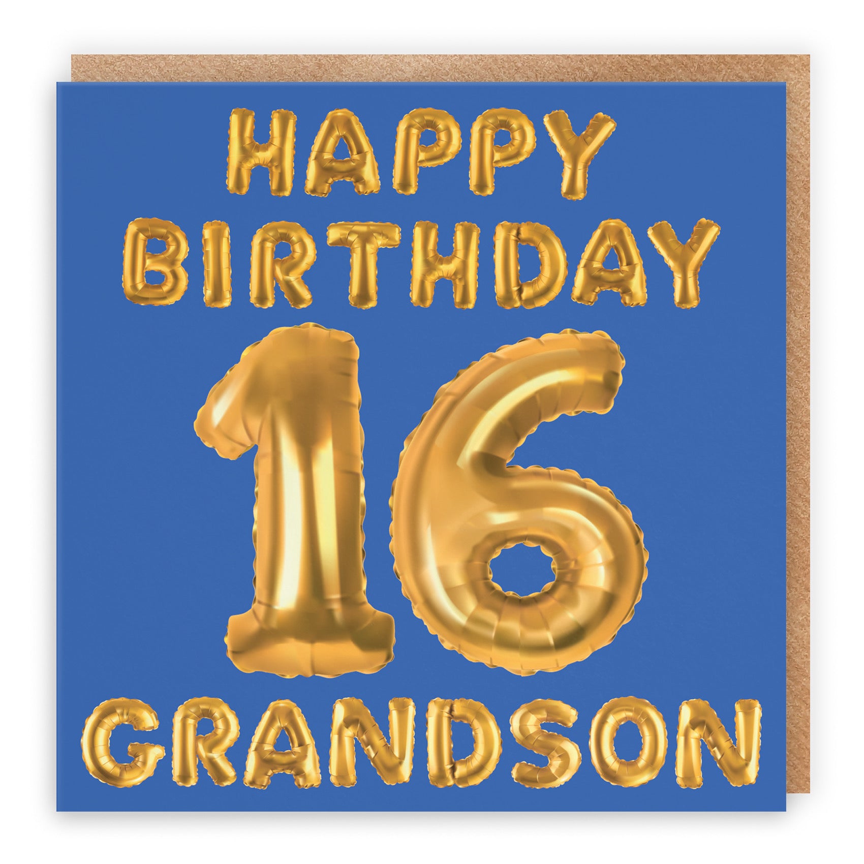 16th Grandson Birthday Card Balloon - Default Title (B09GLC58M2)