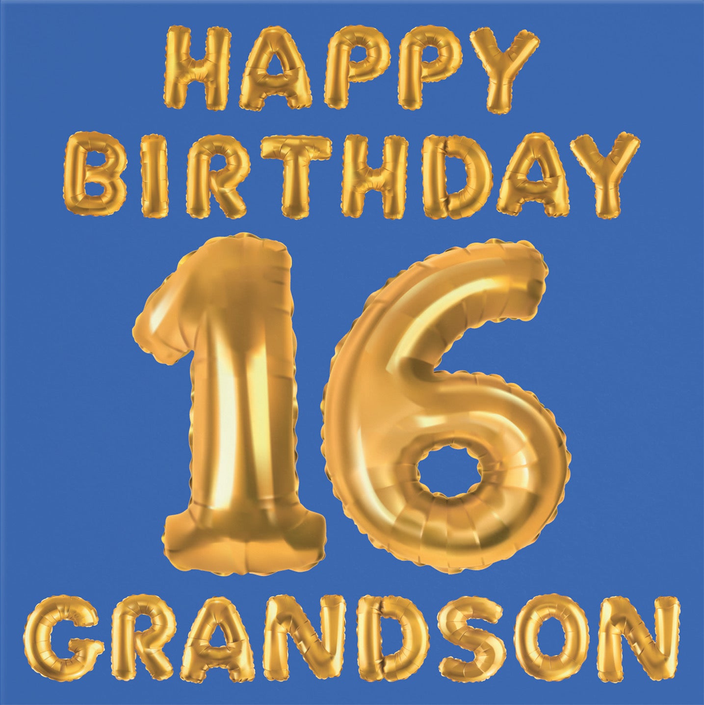 16th Grandson Birthday Card Balloon - Default Title (B09GLC58M2)