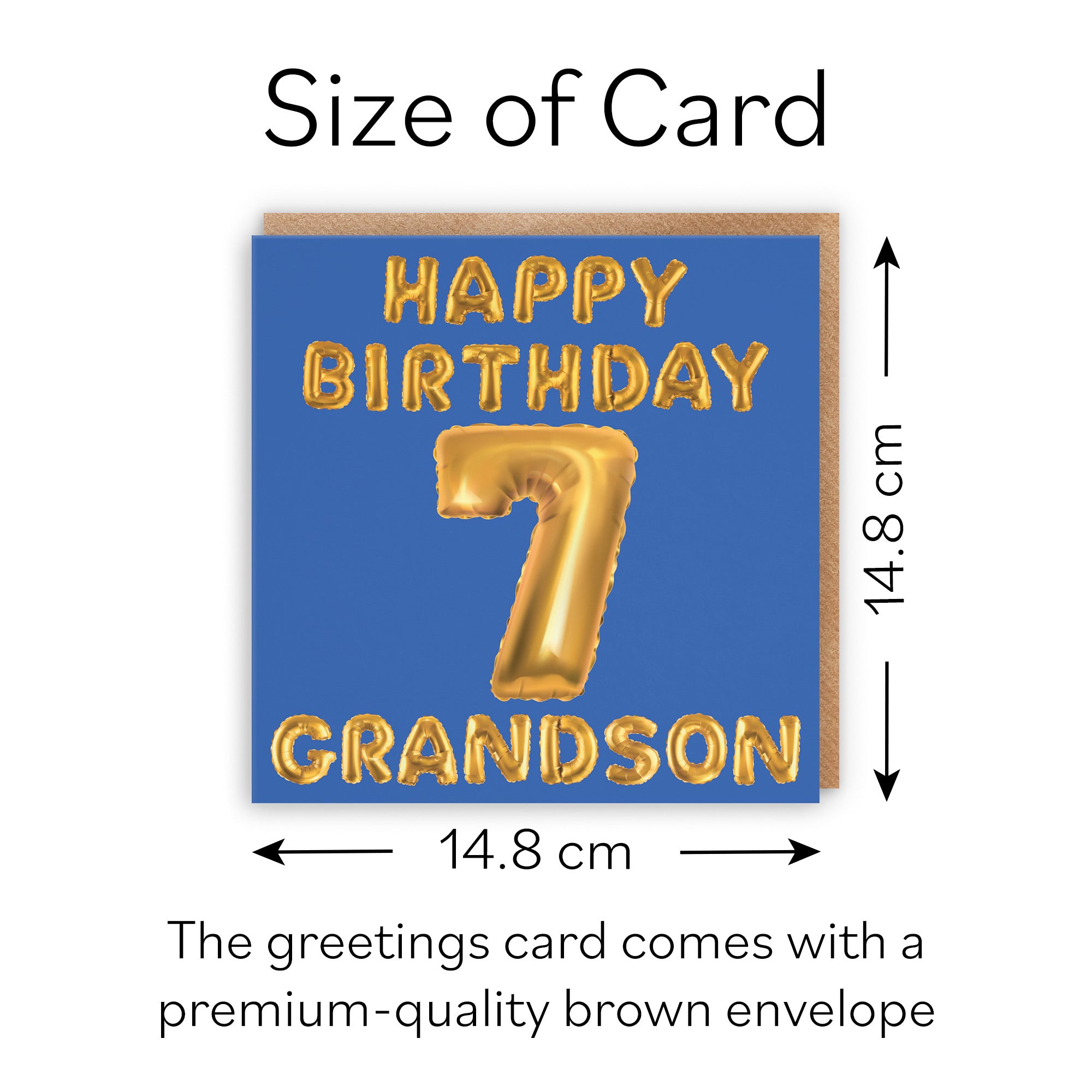 7th Grandson Birthday Card Balloon - Default Title (B09GLC6JLM)