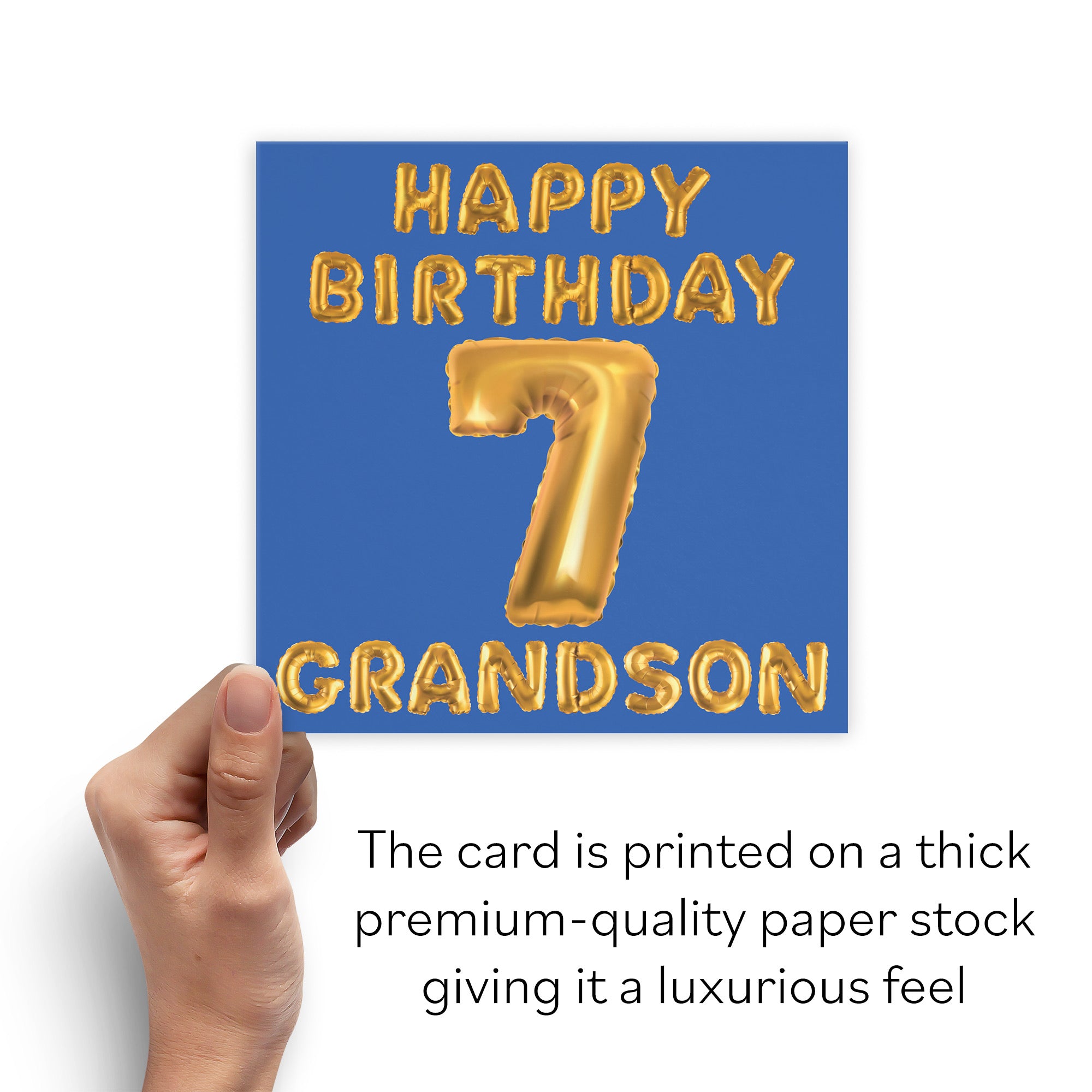 7th Grandson Birthday Card Balloon - Default Title (B09GLC6JLM)