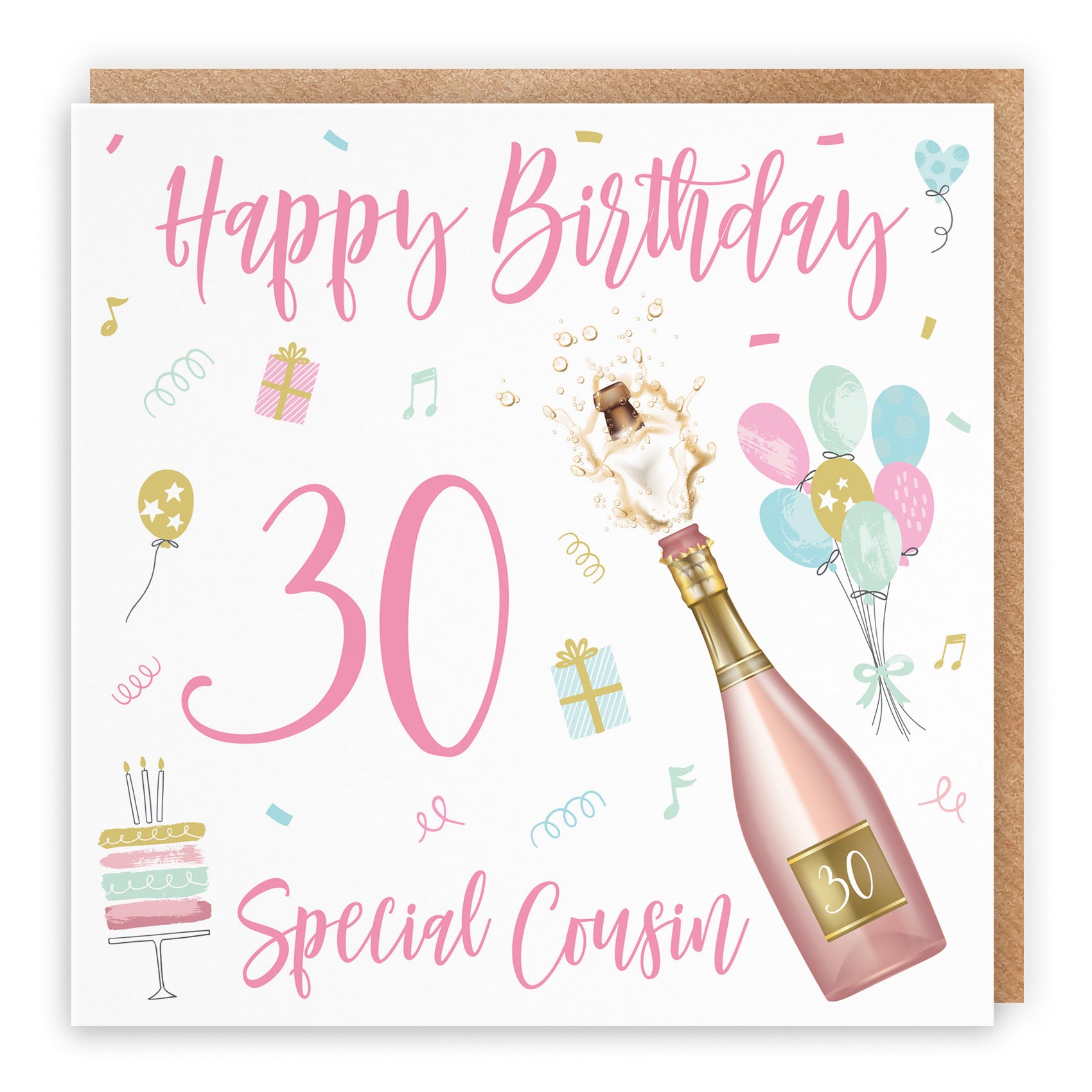 30th Cousin Female Birthday Card Champagne - Default Title (B09GLC83LT)