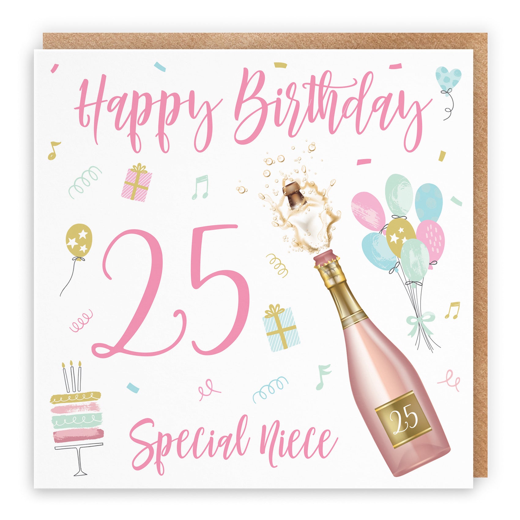 25th Niece Birthday Card Champagne - Default Title (B09GLC9SH8)