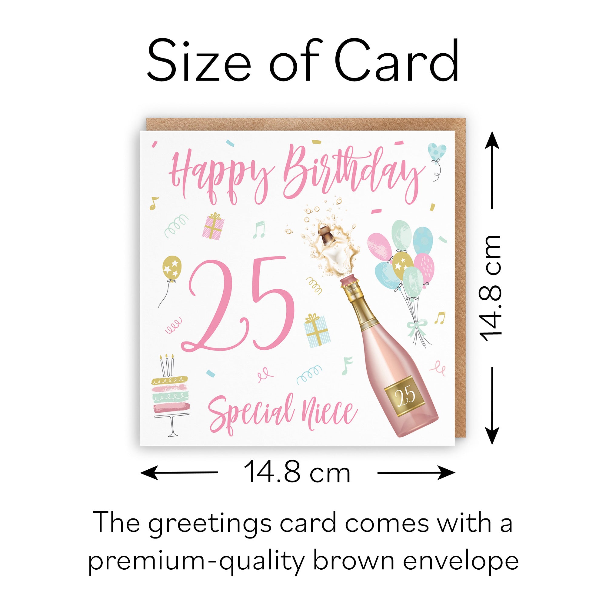 25th Niece Birthday Card Champagne - Default Title (B09GLC9SH8)