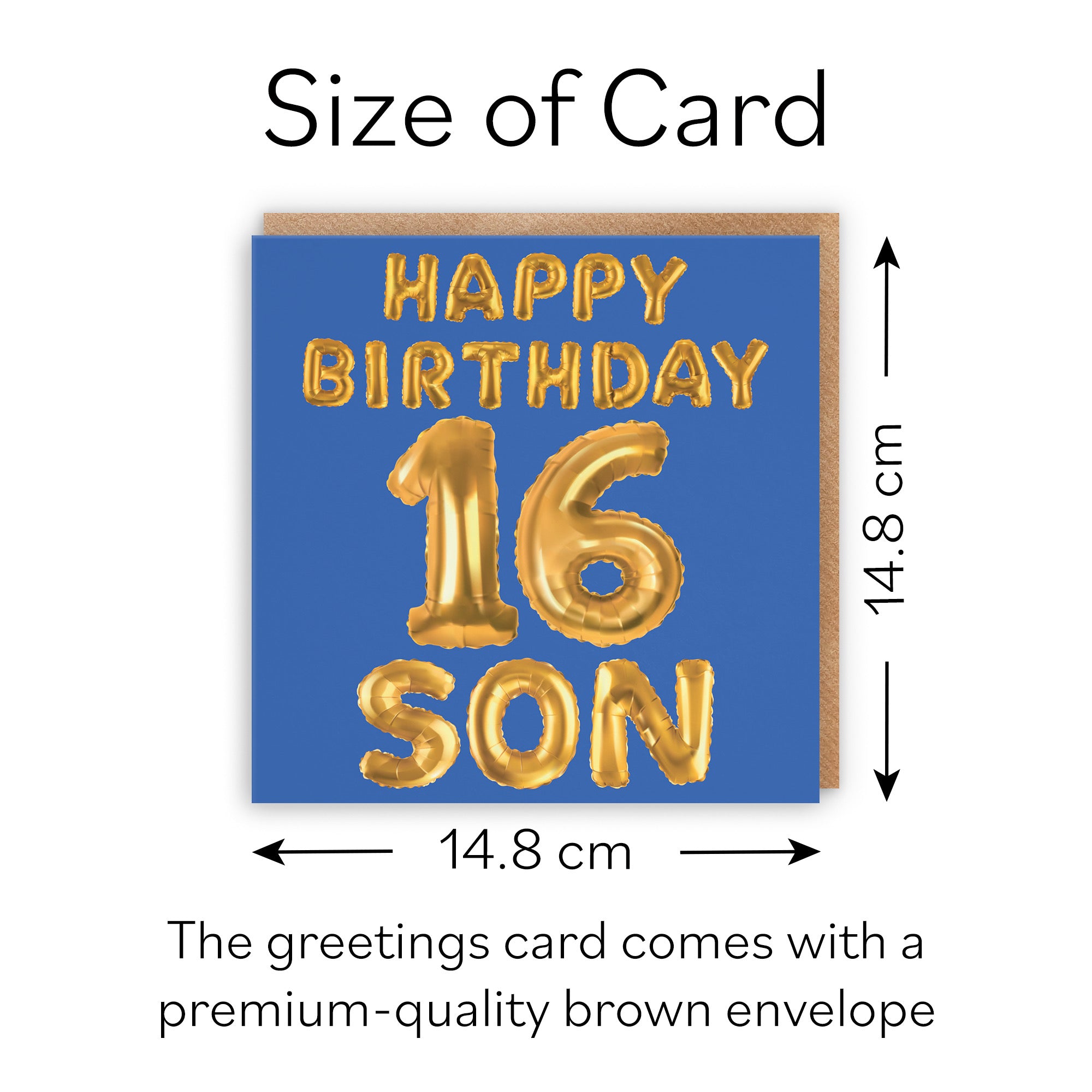 16th Son Birthday Card Balloon - Default Title (B09GLCBNGH)