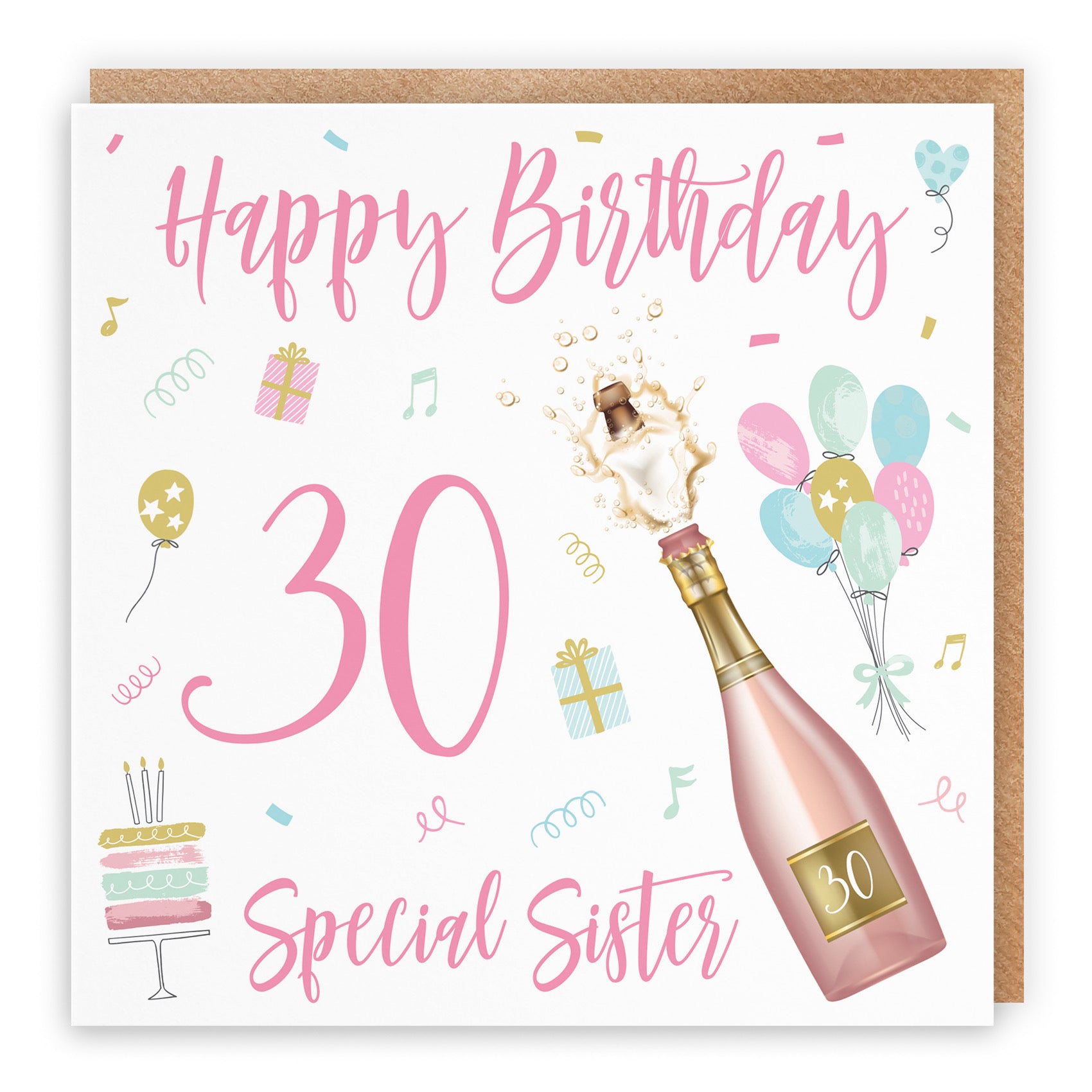 30th Sister Birthday Card Champagne - Default Title (B09GLCDN3D)