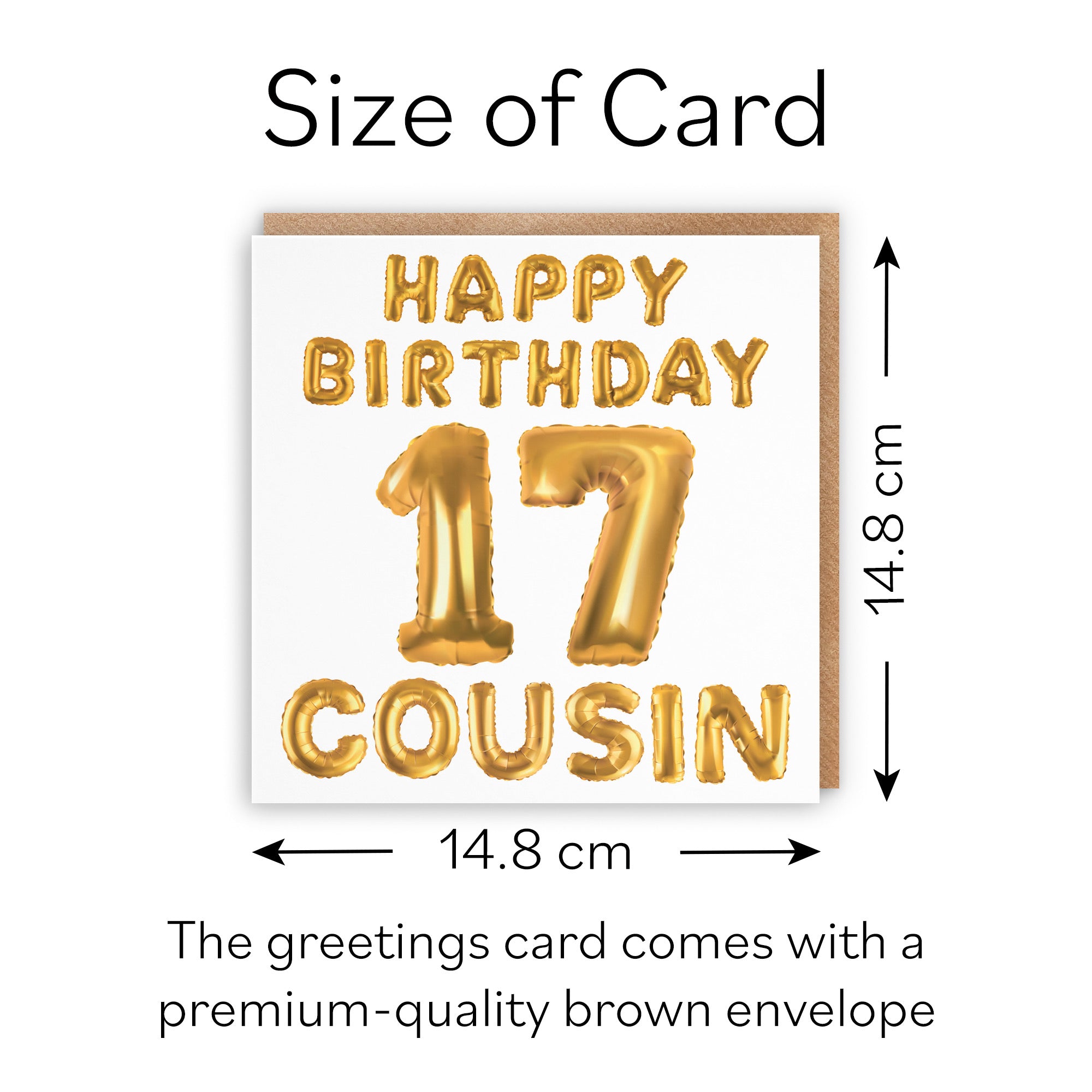 17th Cousin Birthday Card Balloon - Default Title (B09GLCFCJT)