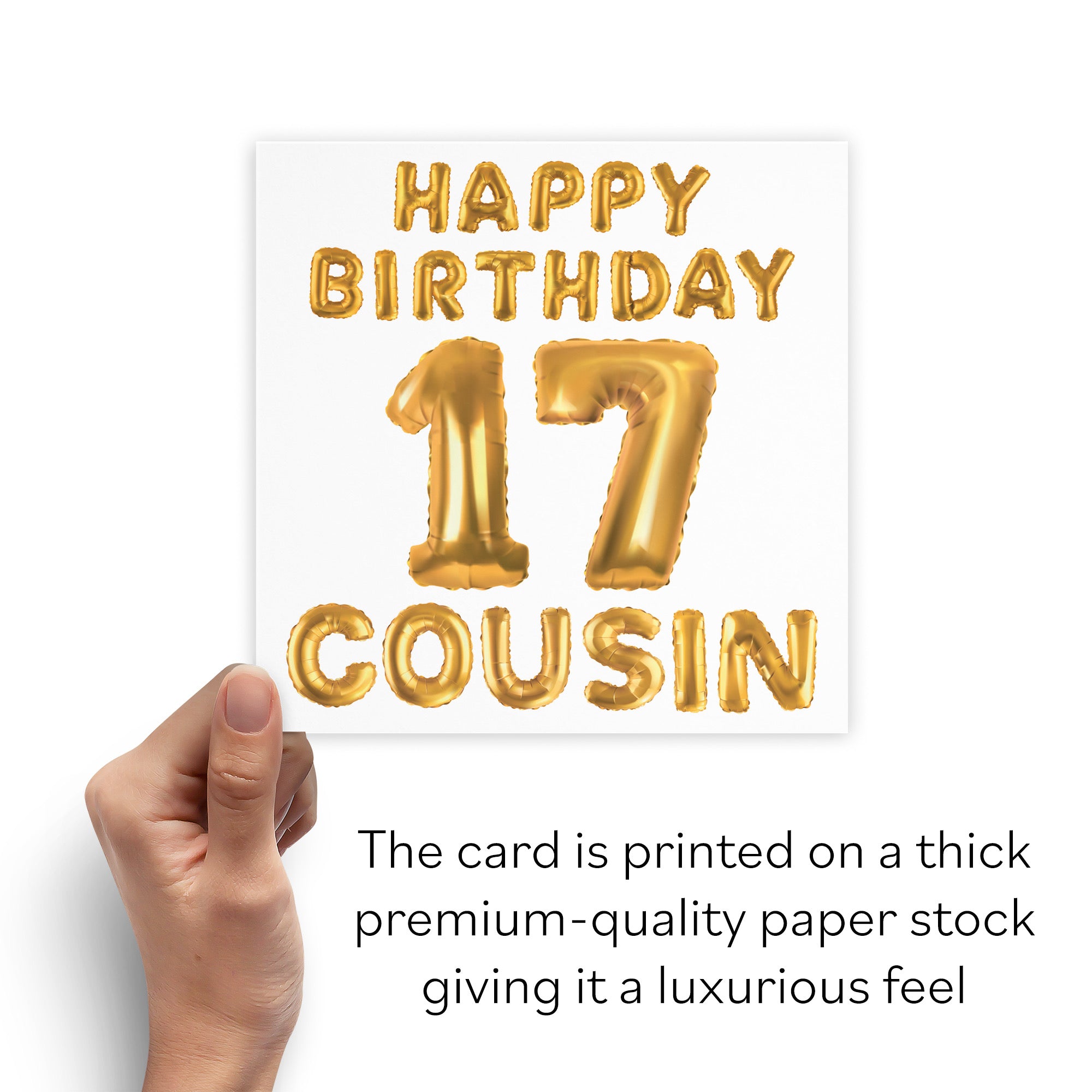 17th Cousin Birthday Card Balloon - Default Title (B09GLCFCJT)