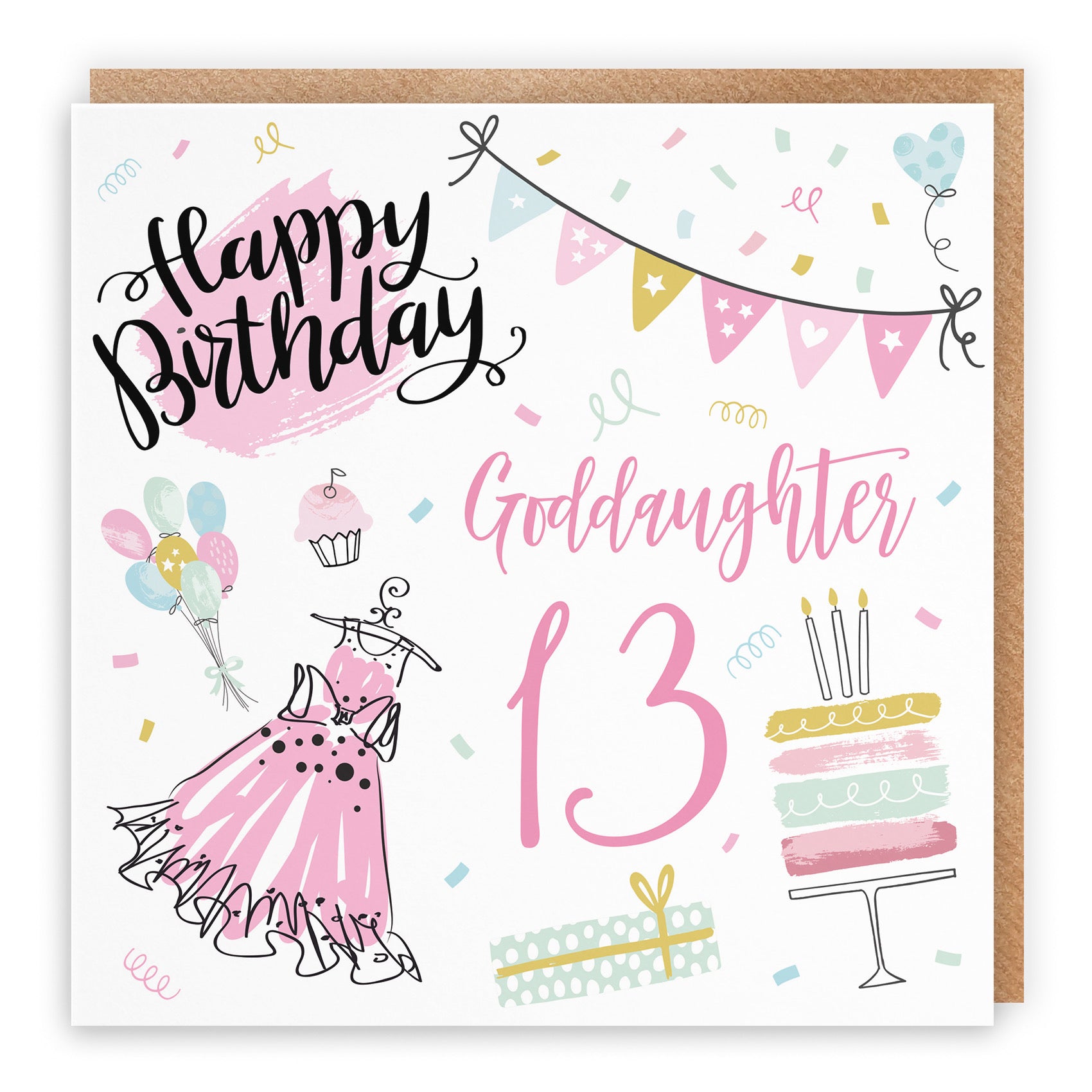 13th Goddaughter Birthday Card Party - Default Title (B09GLCHXNN)