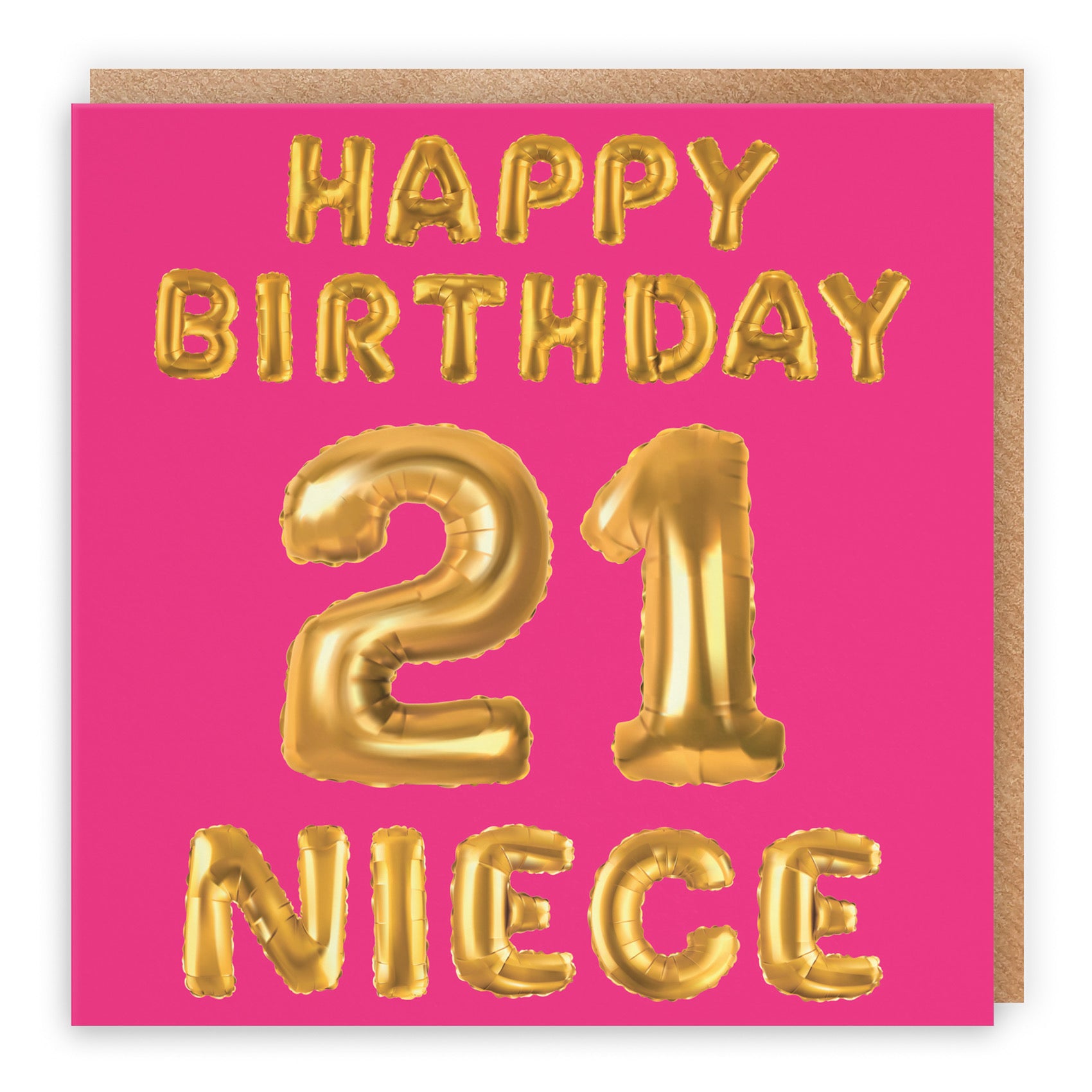 21st Niece Birthday Card Balloon - Default Title (B09GLCJLT5)