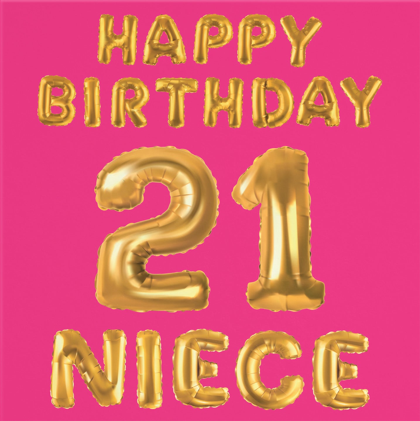 21st Niece Birthday Card Balloon - Default Title (B09GLCJLT5)