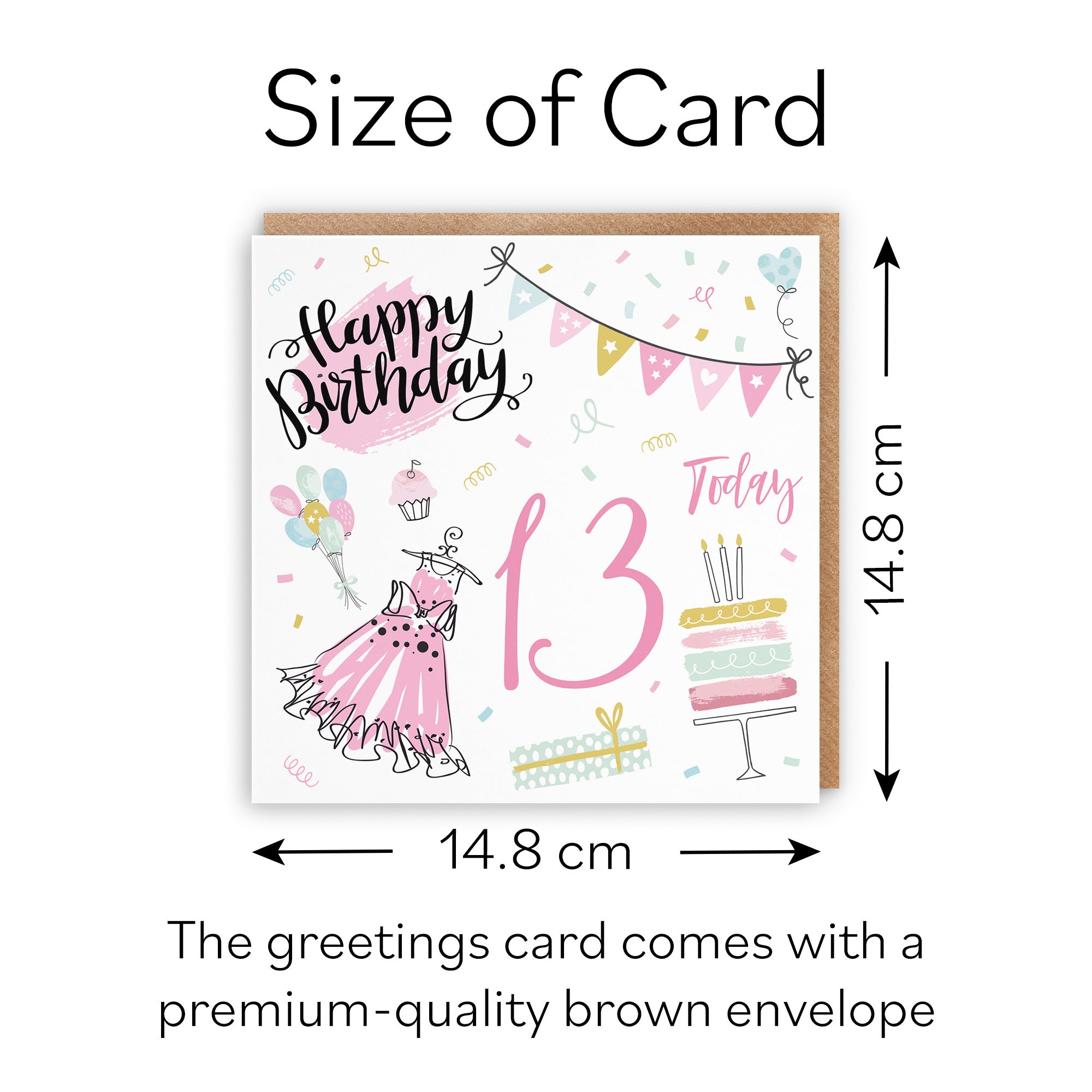 13th Girl Birthday Card Party - Default Title (B09GLCKP5C)