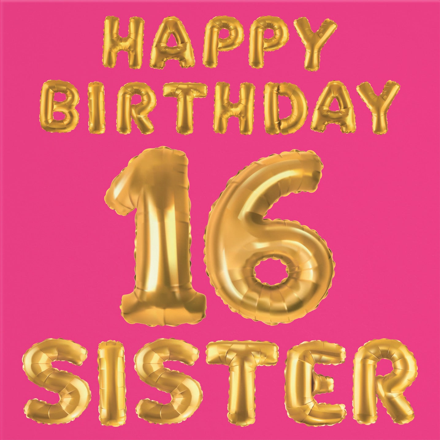 16th Sister Birthday Card Balloon - Default Title (B09GLCLLXR)