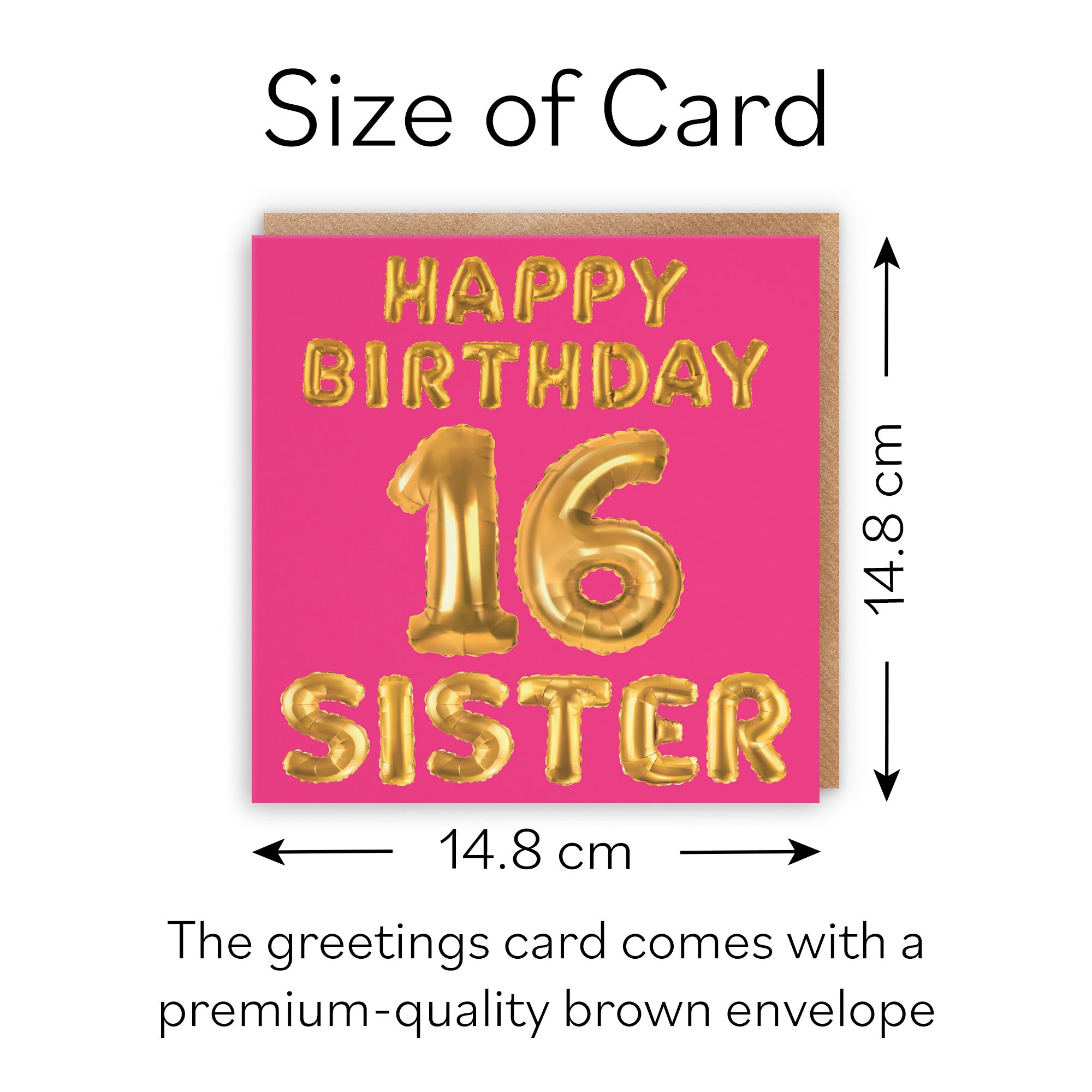 16th Sister Birthday Card Balloon - Default Title (B09GLCLLXR)