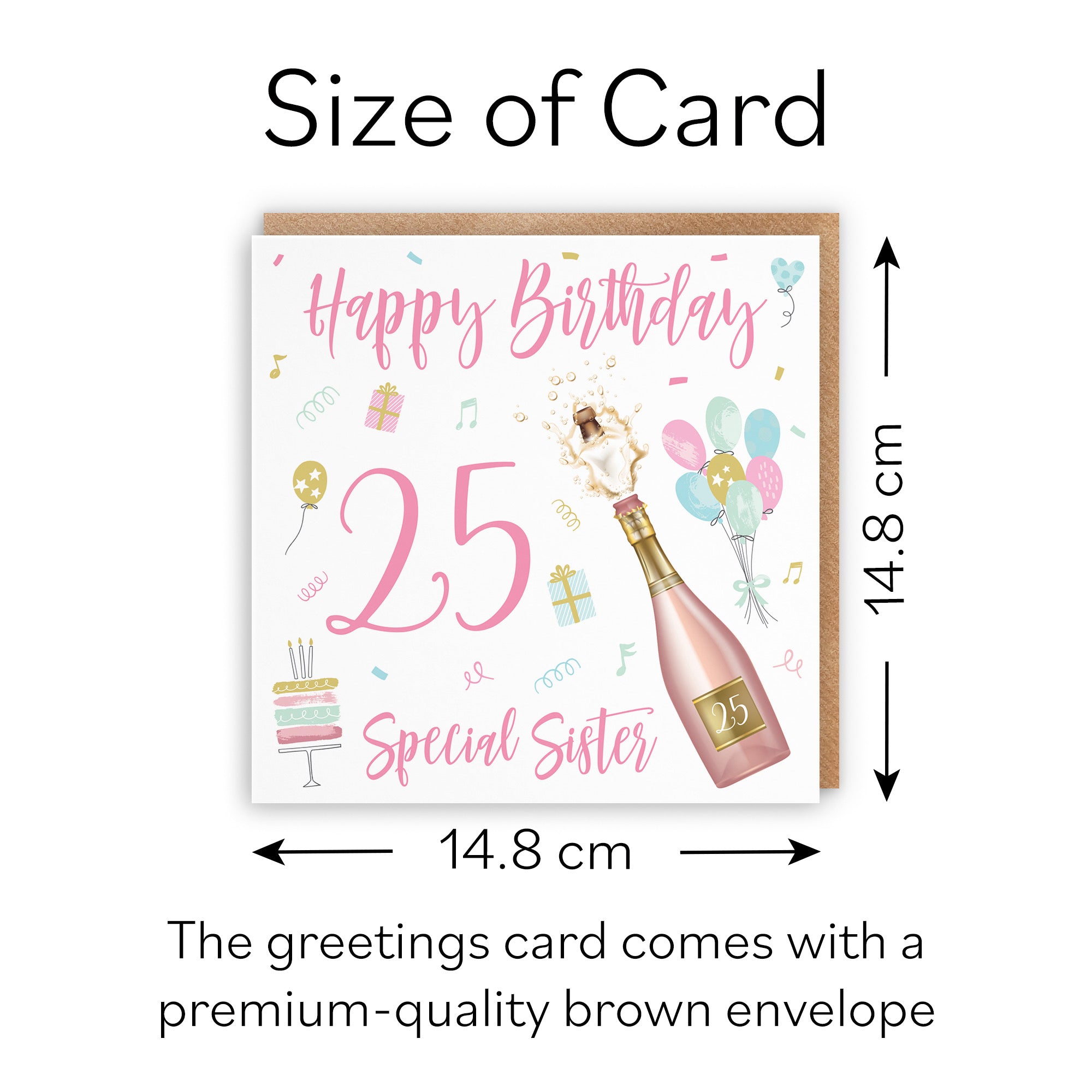 25th Sister Birthday Card Champagne - Default Title (B09GLCPK26)