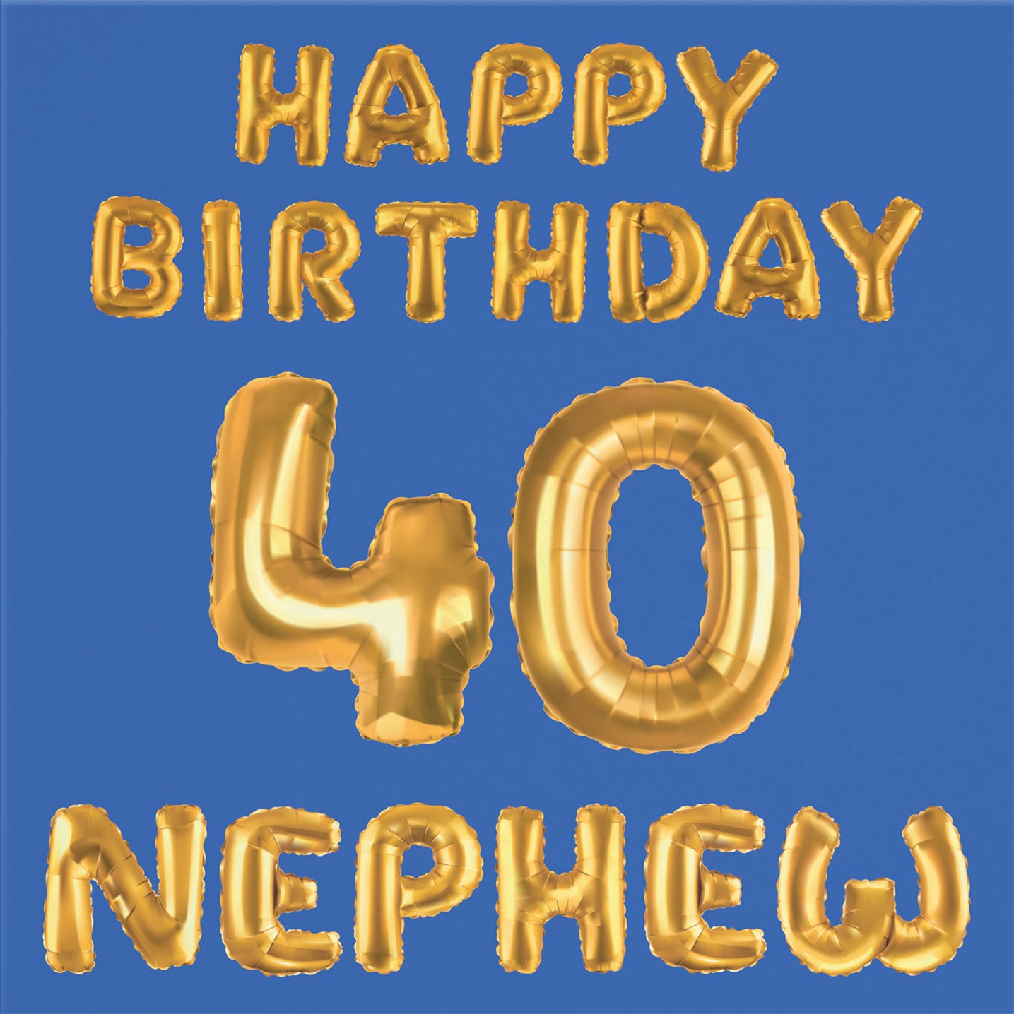 40th Nephew Birthday Card Balloon - Default Title (B09GLCRXR8)